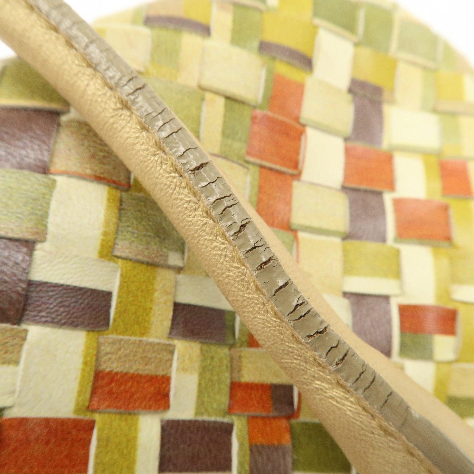 BOTTEGA VENETA Intrecciato Shoulder Bag Hand Bag Green Gold