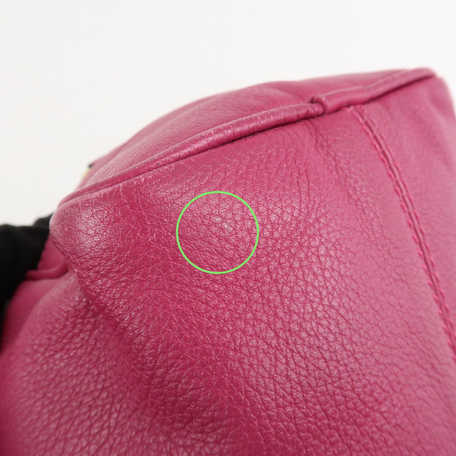 LOEWE Anagram Leather 2WAY Hand Bag Shoulder Bag Hot Pink Used
