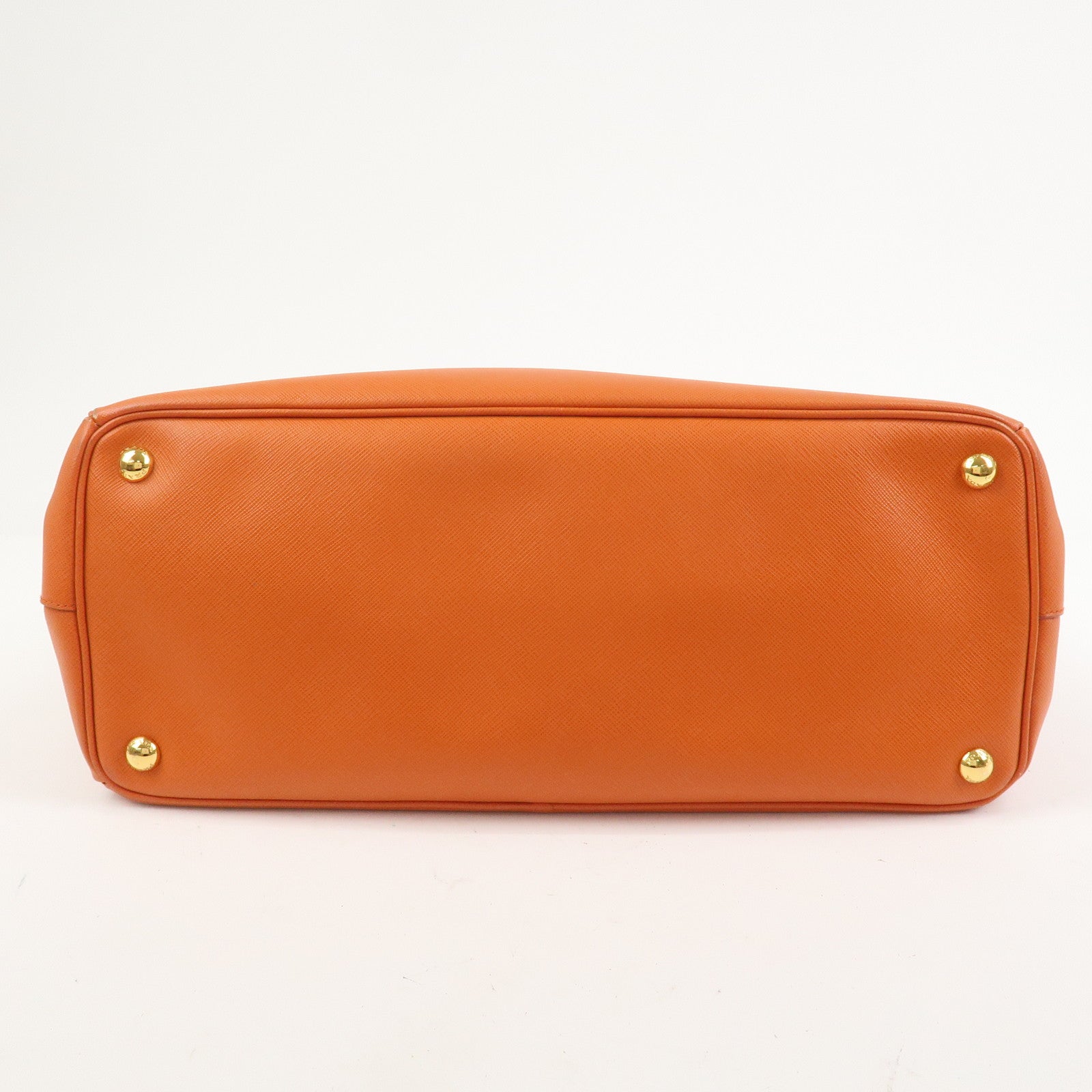 PRADA Triangle Logo Galleria 2Way Bag Hand Bag Orange BN1786