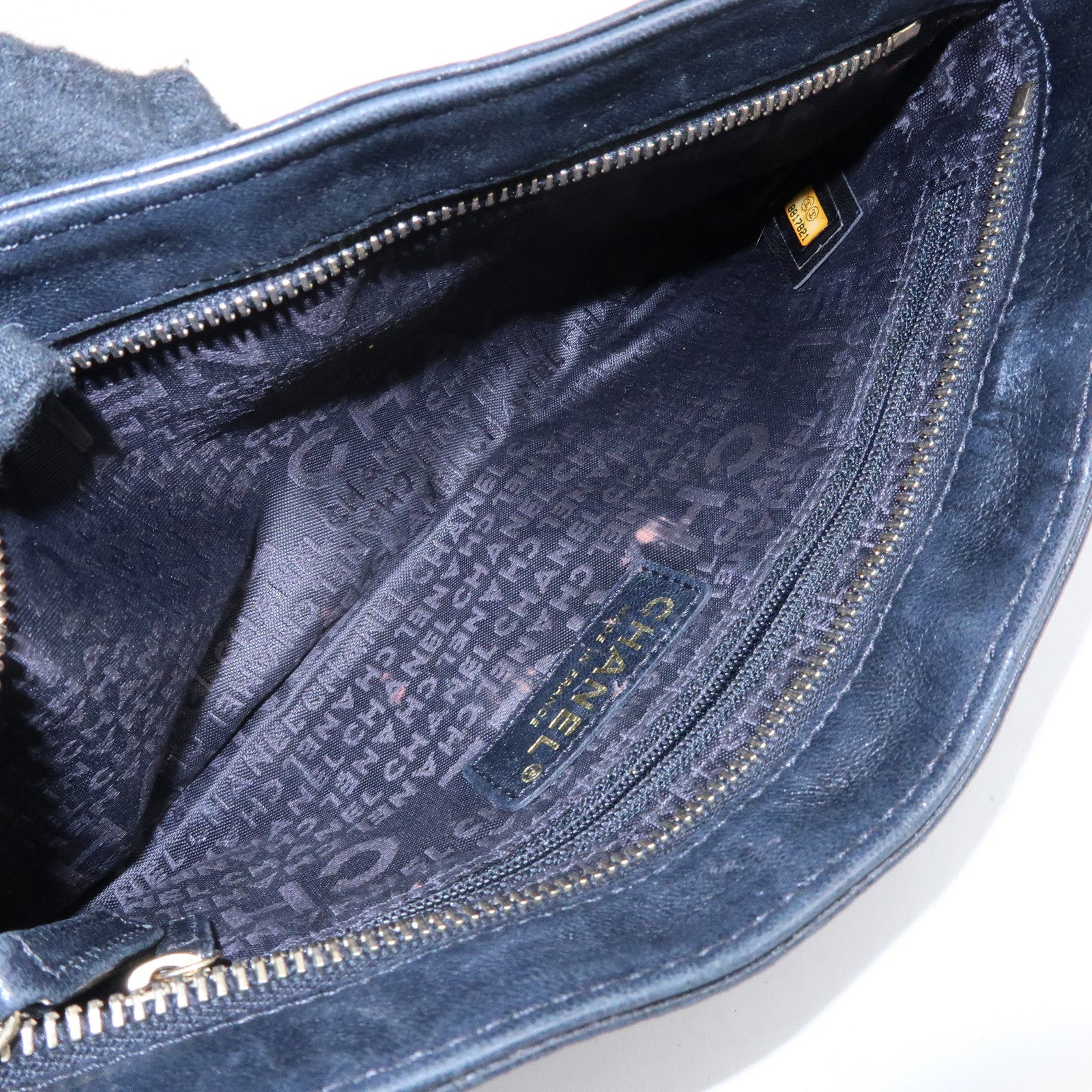 CHANEL Icon Line COCO Mark Lamb Skin Chain Shoulder Bag Black