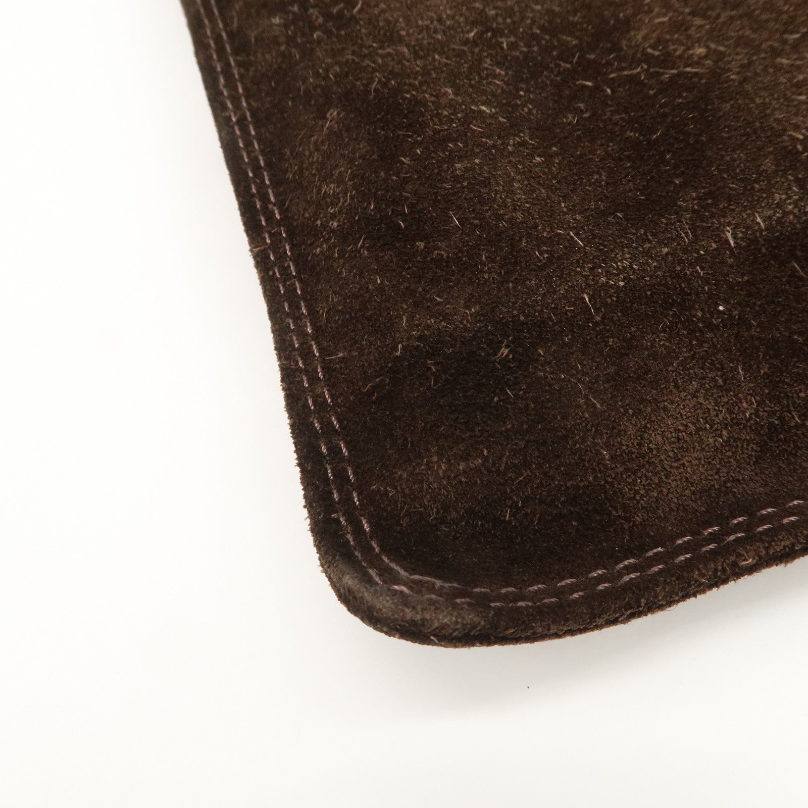 CHANEL Suede Shoulder Bag Crossbody Bag Dark Brown Used