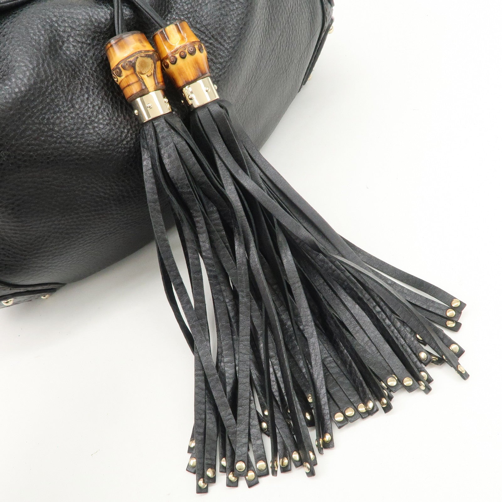 GUCCI Guccissima Leather 2Way Shoulder Bag Black 185566