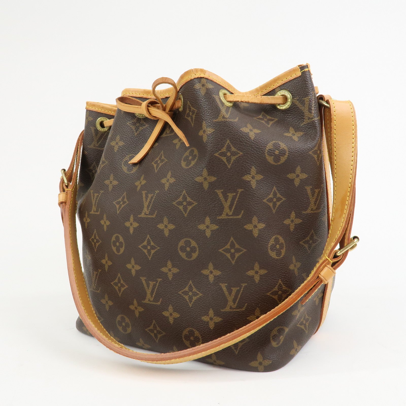 Louis Vuitton Monogram Petit Noe Shoulder Bag Brown M42226