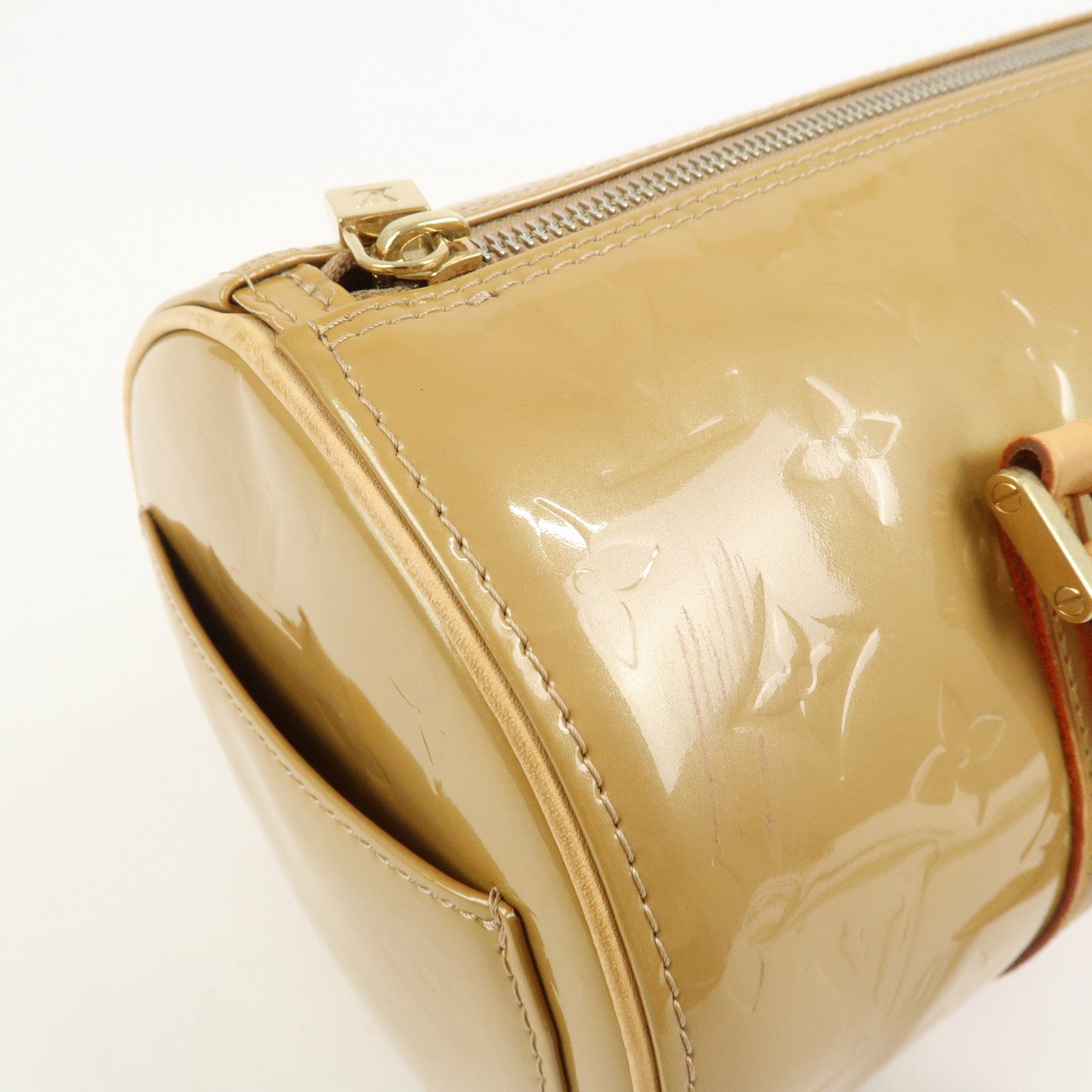 Louis Vuitton Monogram Vernis Bedford Hand Bag Beige M91006