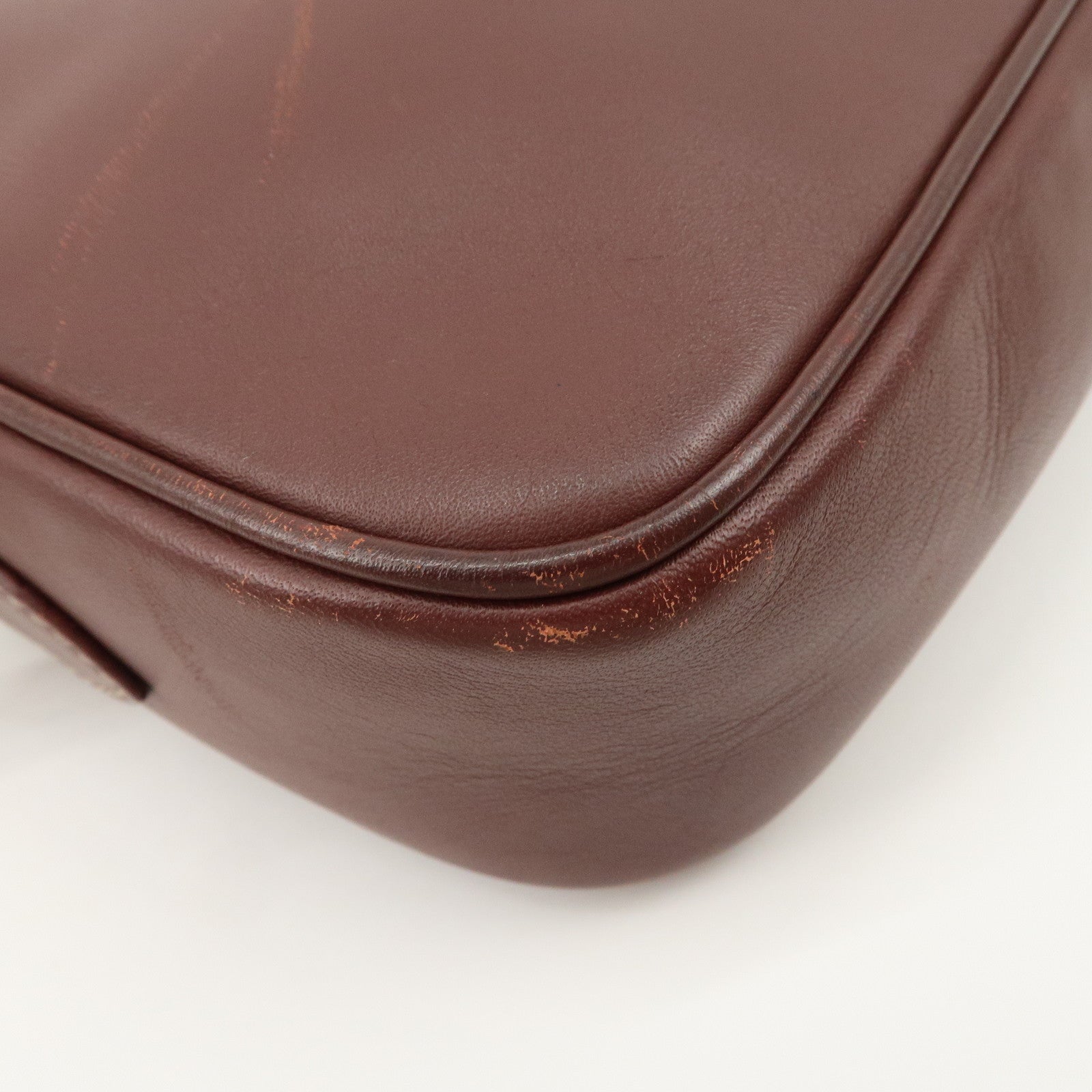 Cartier Must de Cartier Calf Leather Shoulder Bag Burgundy Gold HDW