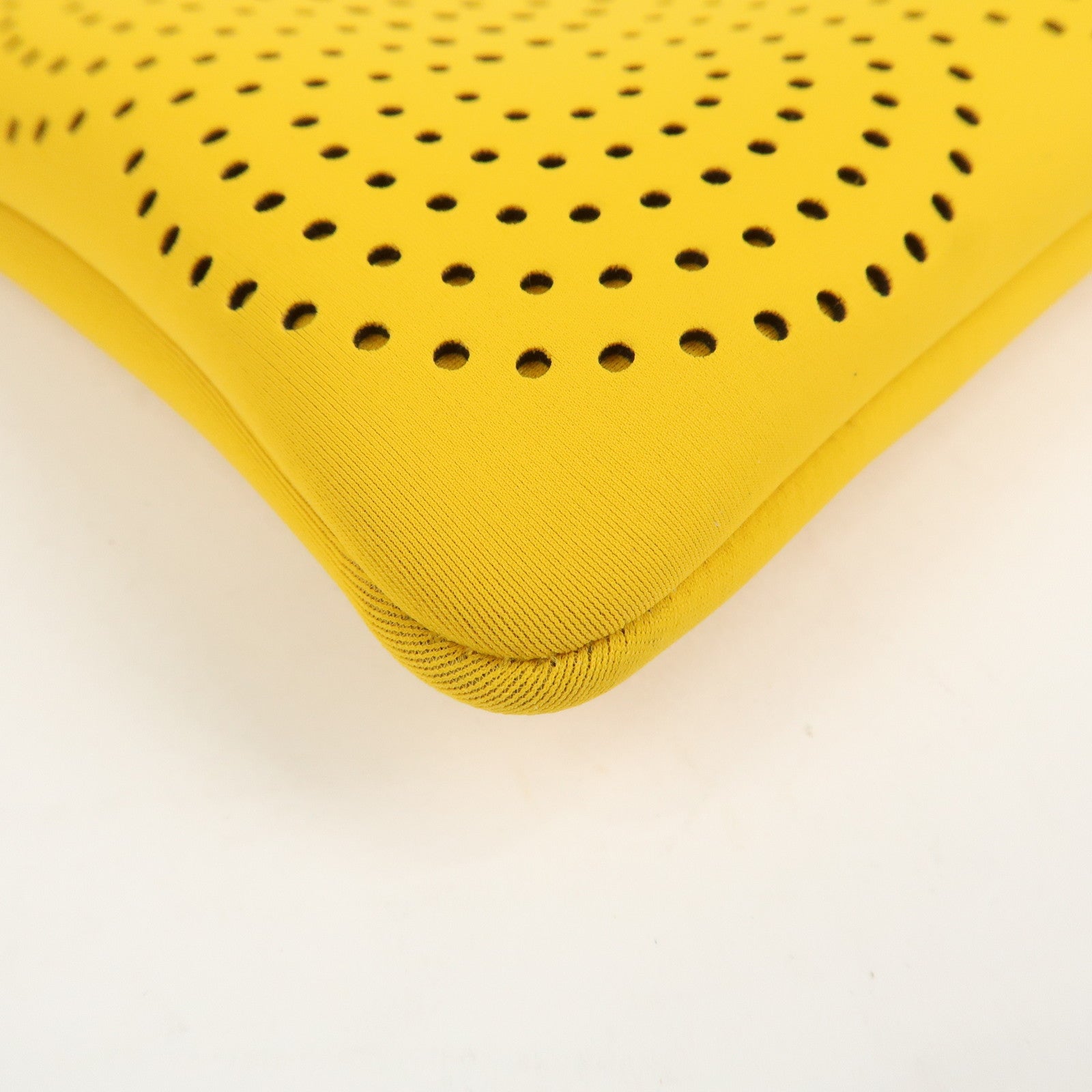 HERMES Neoprene Leather Neobain PM Pouch Cosmetic Pouch Yellow