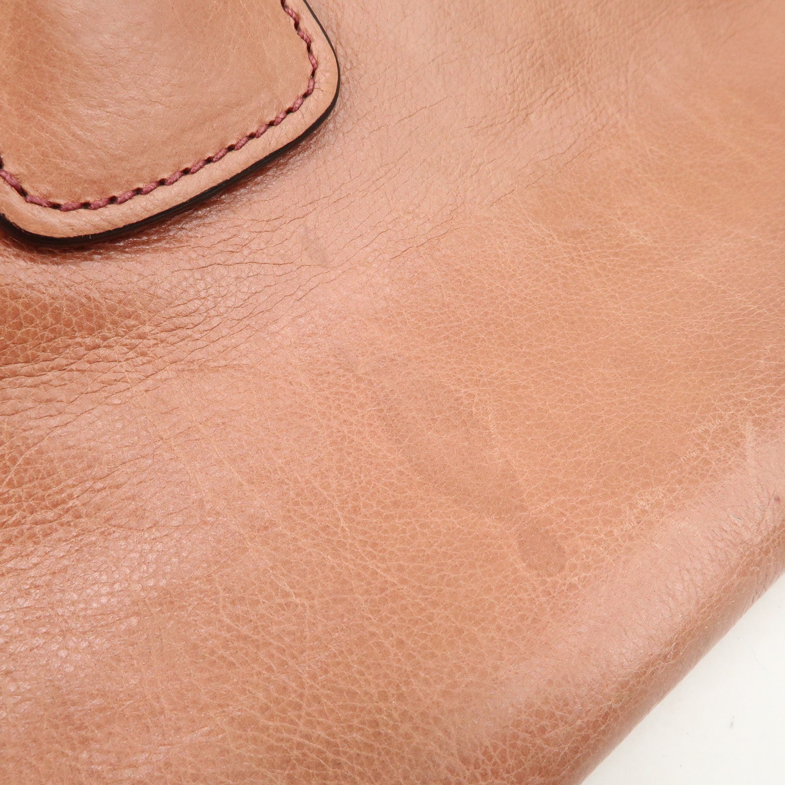 PRADA Triangle Logo Leather 2Way Tote Bag Hand Bag Pink B2625M