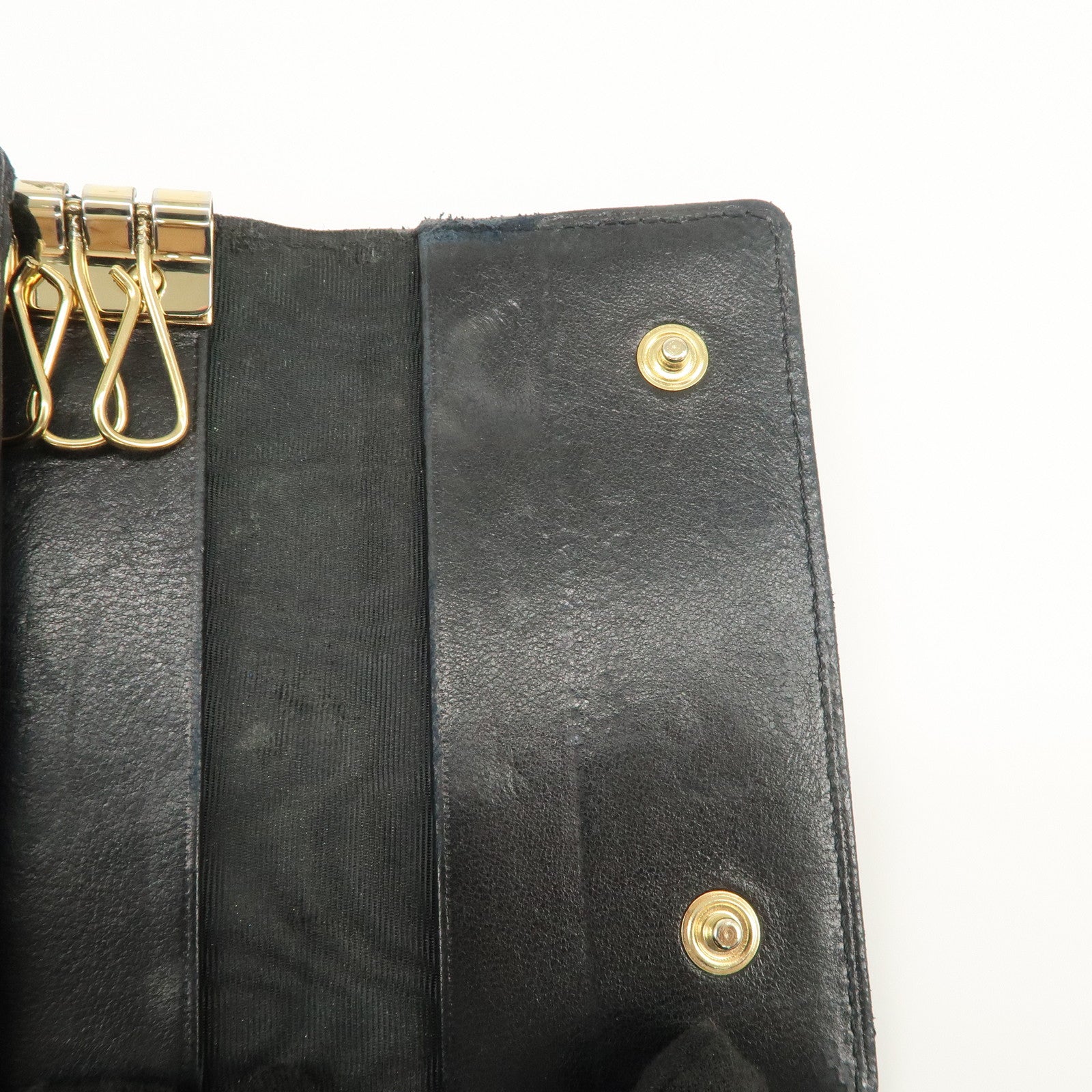CHANEL COCO Mark Caviarskin 6 Rings Key Case Key Holder A13502