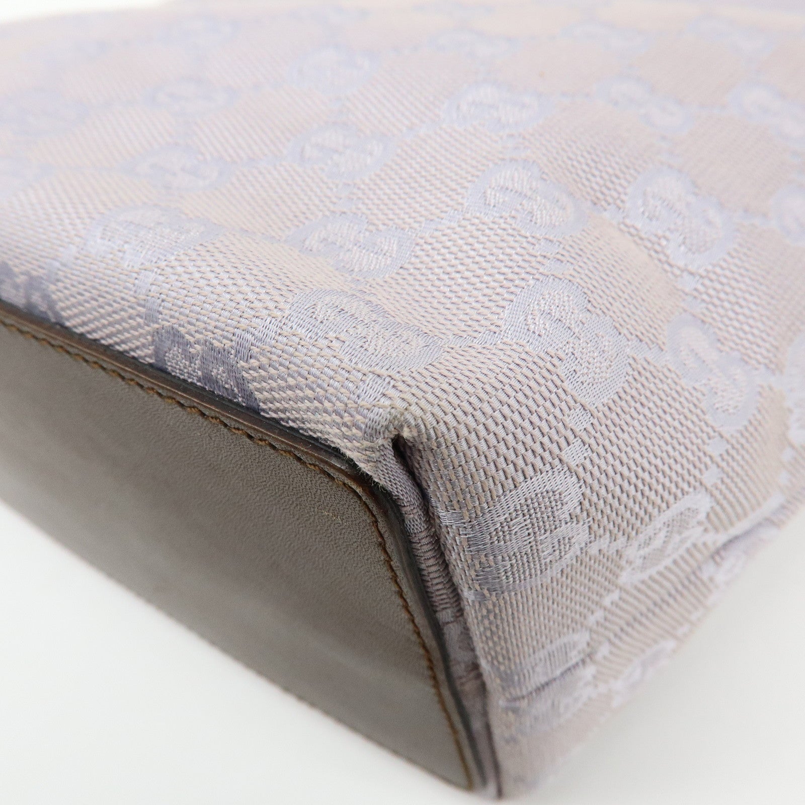 GUCCI GG Canvas Leather Tote Bag Hand Bag Purple 31244