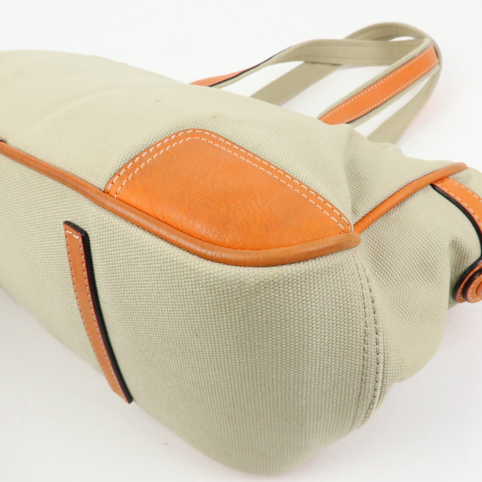 LOEWE Missy Canvas Leather 2Way Bag Tote Bag Beige Orange