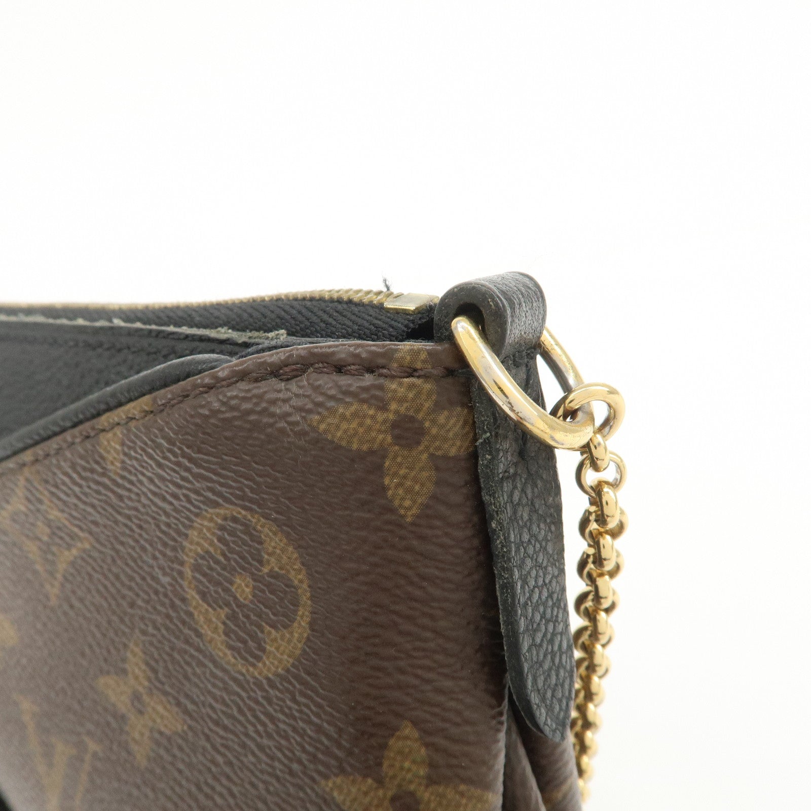 Louis Vuitton Monogram Pallas Clutch 2Way Shoulder Bag Noir M41639