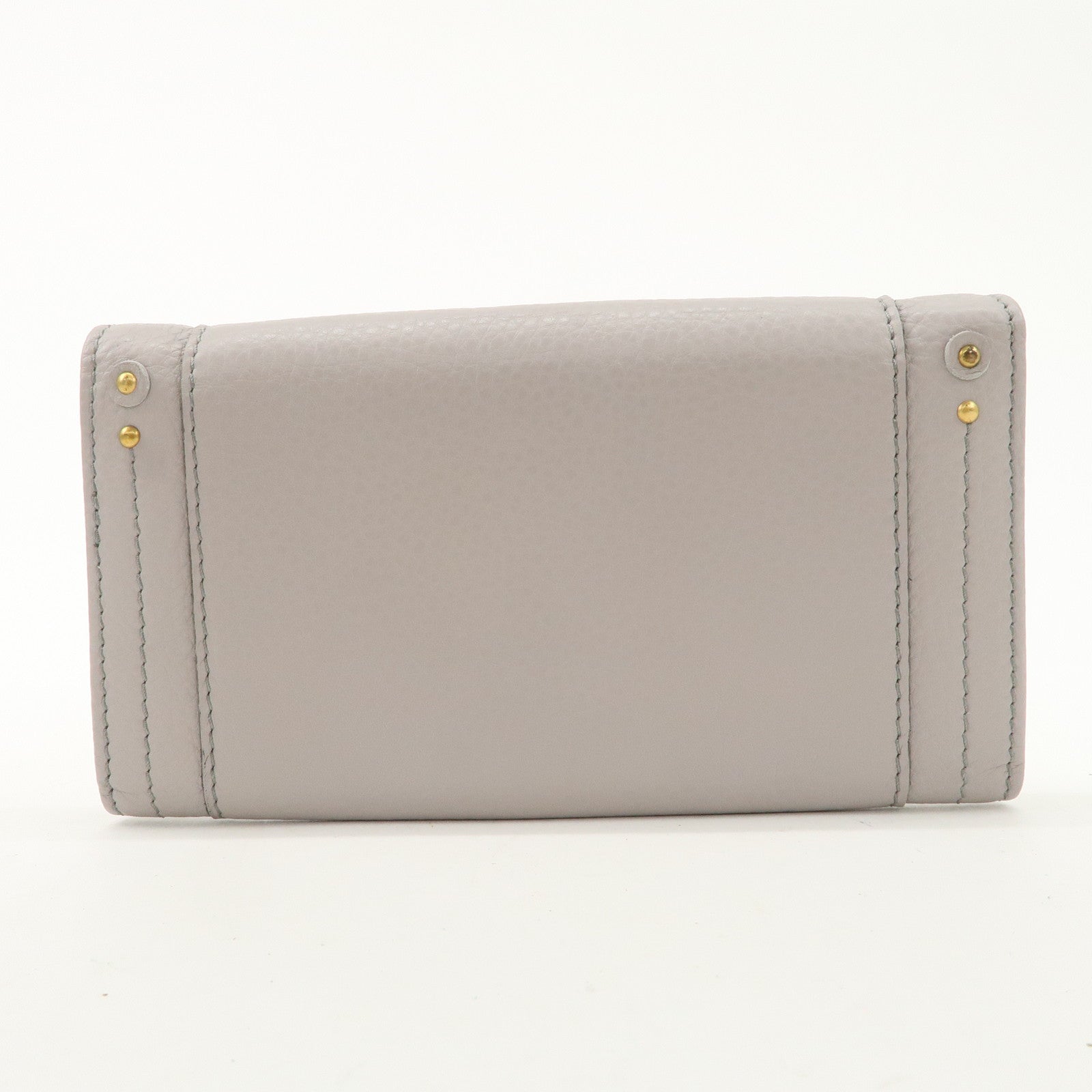 Chloe Paddington Leather Bi-fold Long Wallet Gray Used