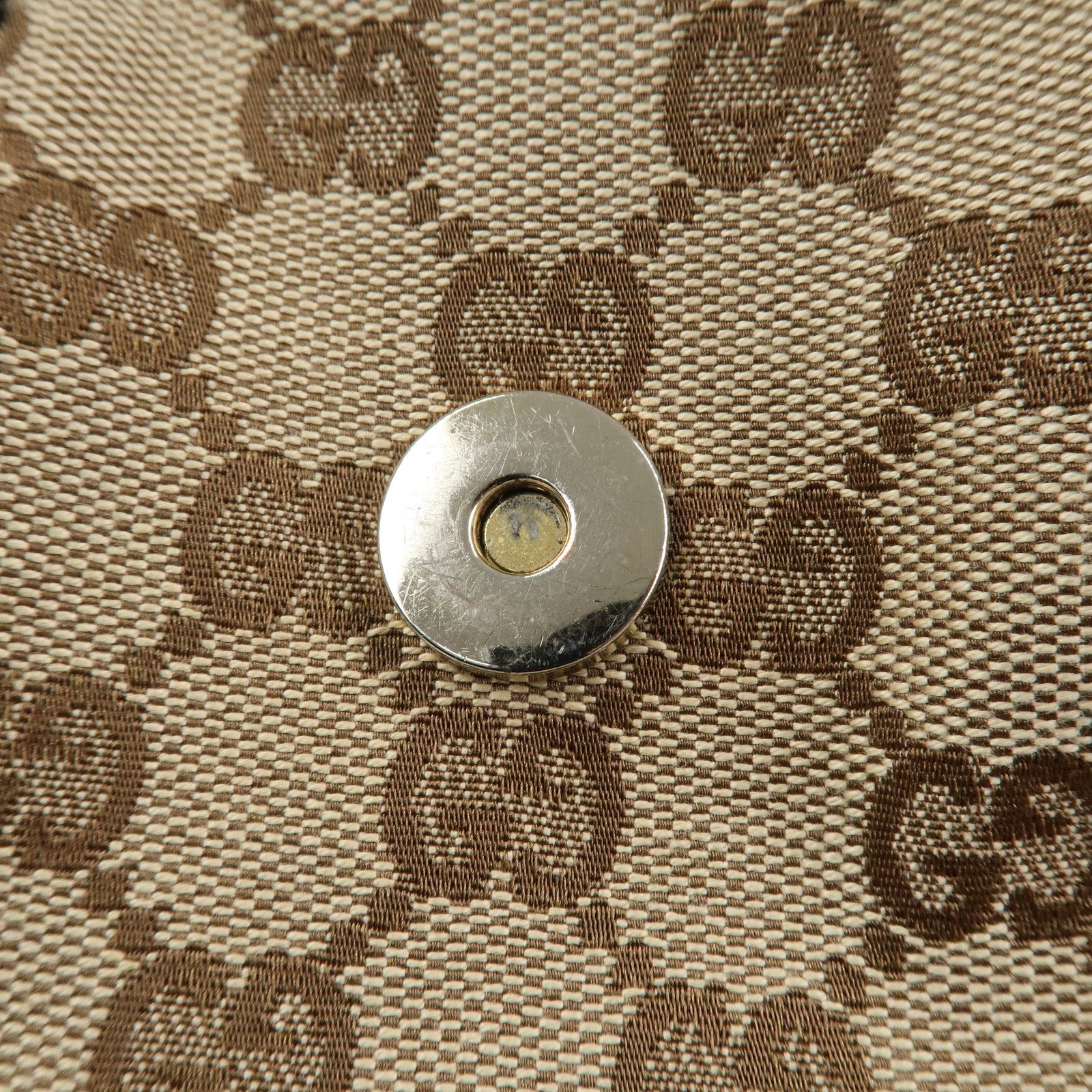 GUCCI GG Canvas Shoulder Bag Hand Bag Beige Brown 211933