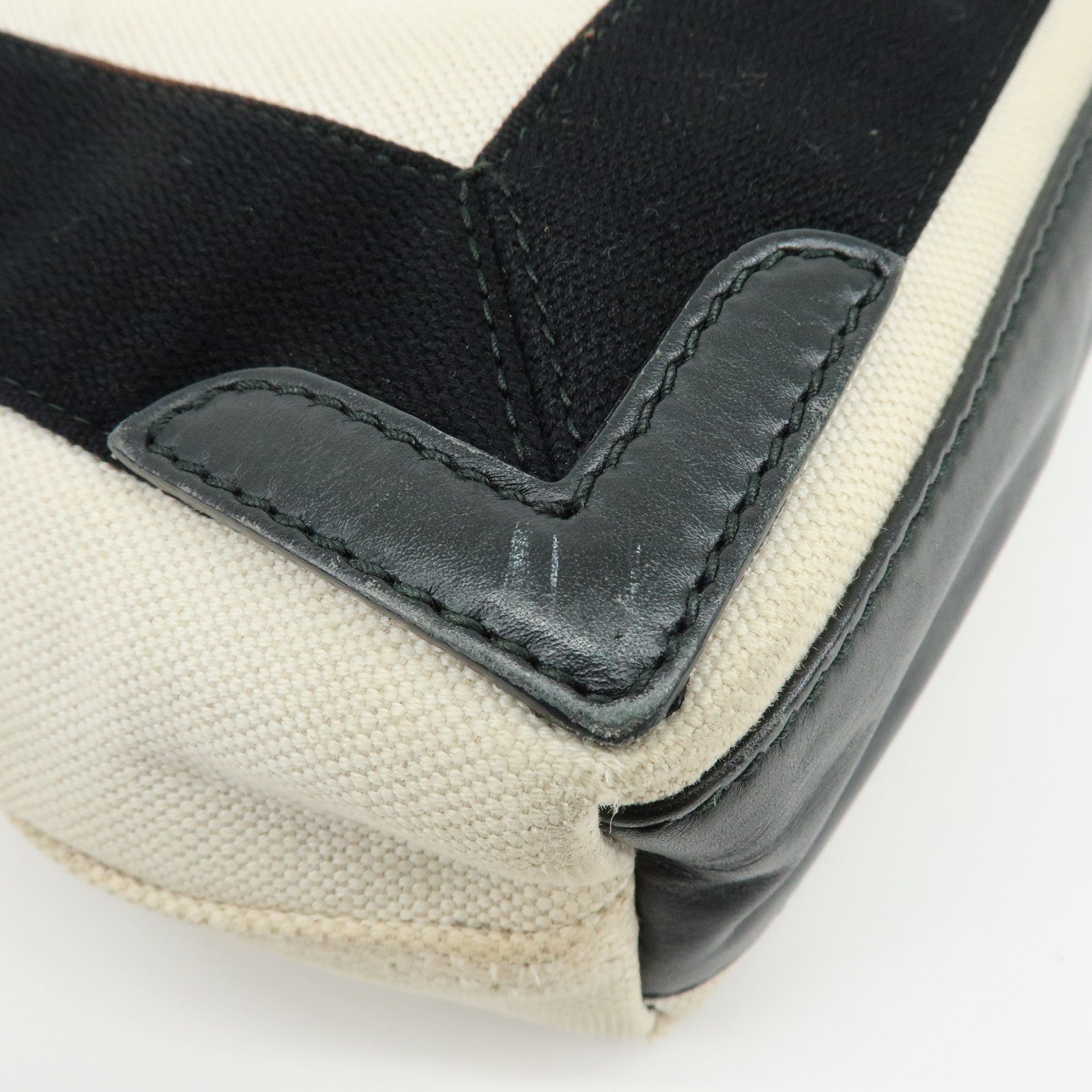 BALENCIAGA Navy Cabas XS Canvas 2WAY Bag Natural Black 390346