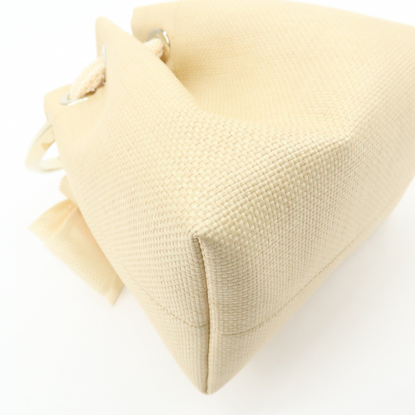 JIMMY CHOO Bon Bon Raffia 2Way Bag Chain Shoulder Bag Natural