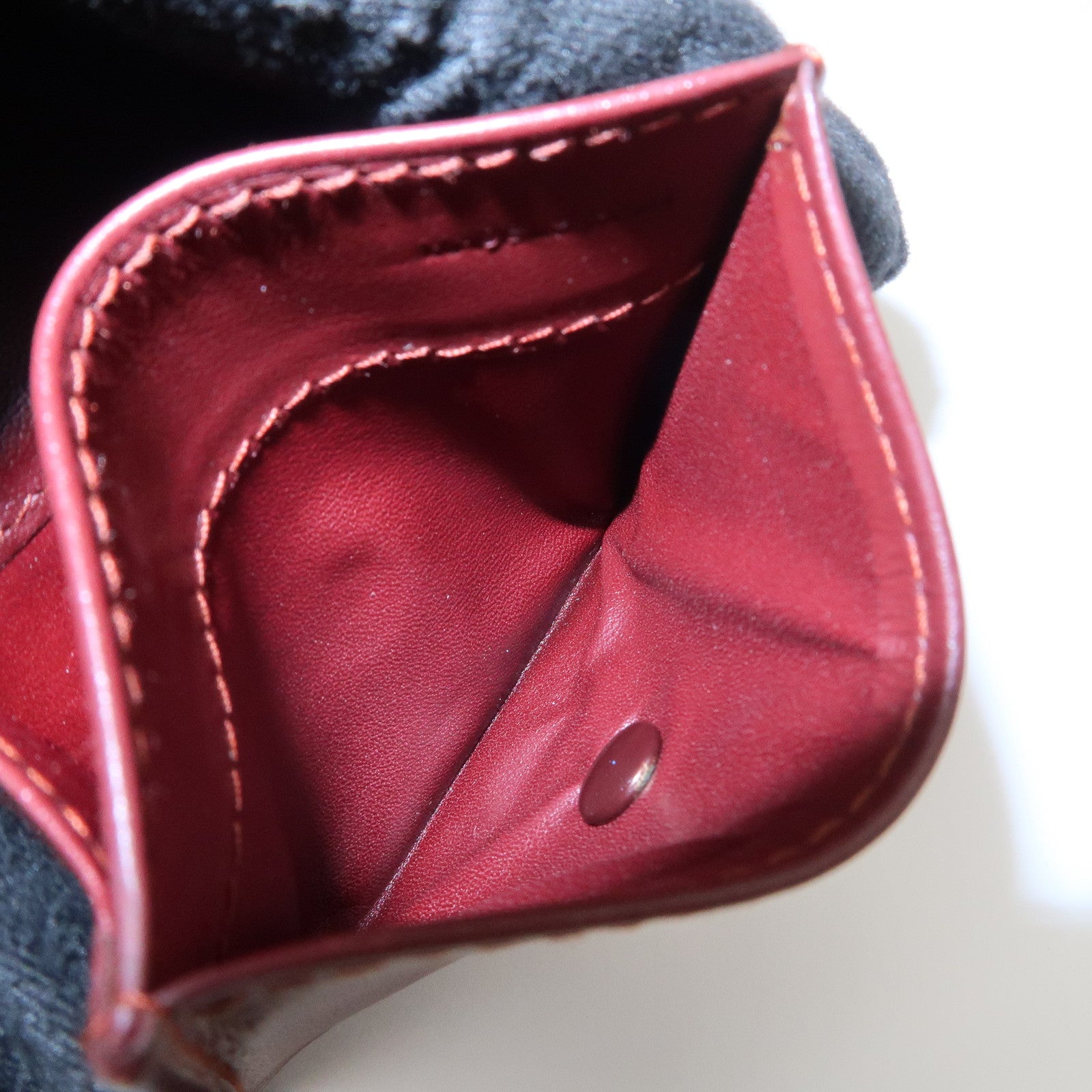 Cartier Must Line Leather Coin Case Bordeaux