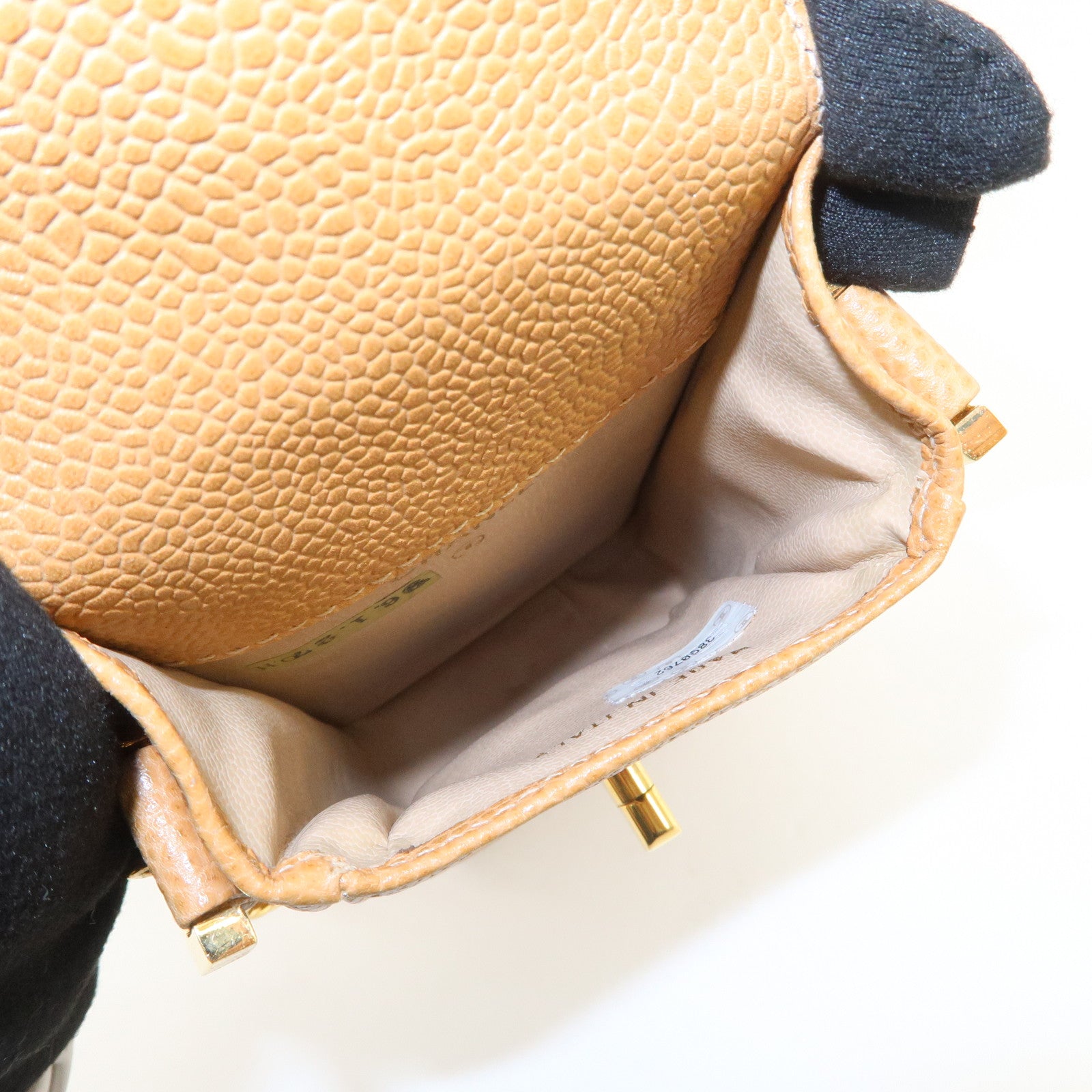 CHANEL COCO Mark Chain Shoulder Bag Phone Case Light Brown