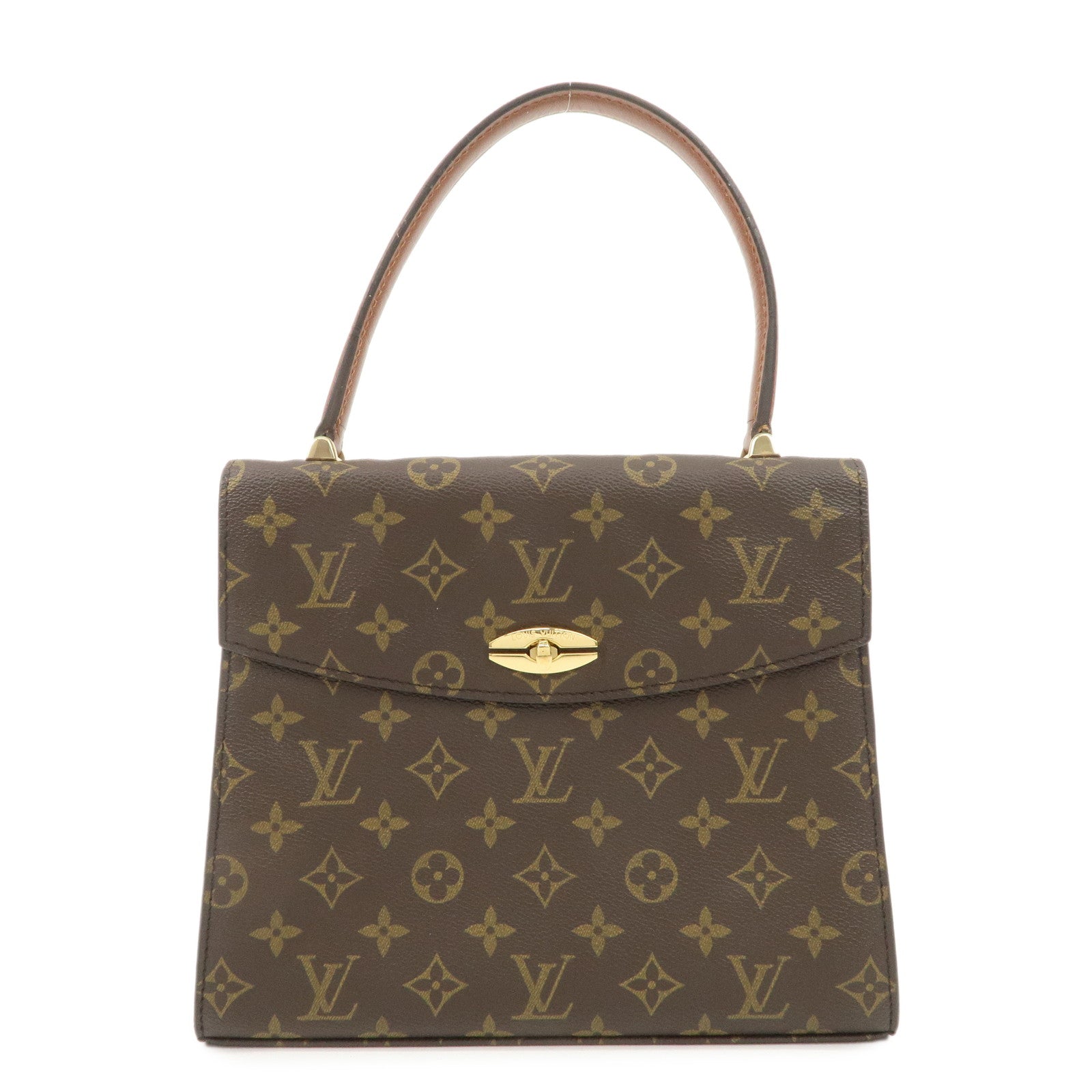 Louis Vuitton Monogram Malesherbes Hand Bag Brown M51379 Used
