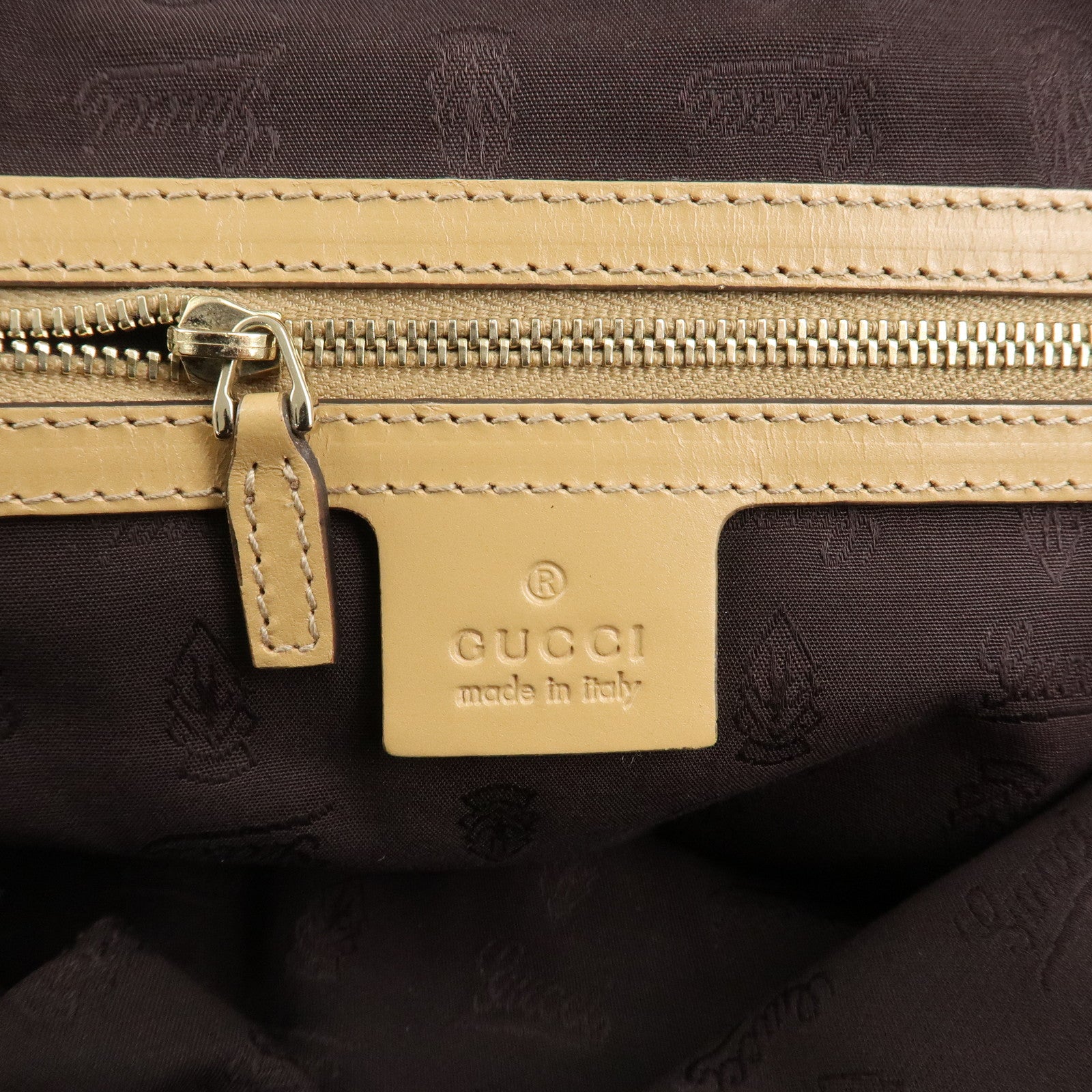 GUCCI Horsebit Sherry GG Canvas Leather Tote Bag Beige 232936 Used