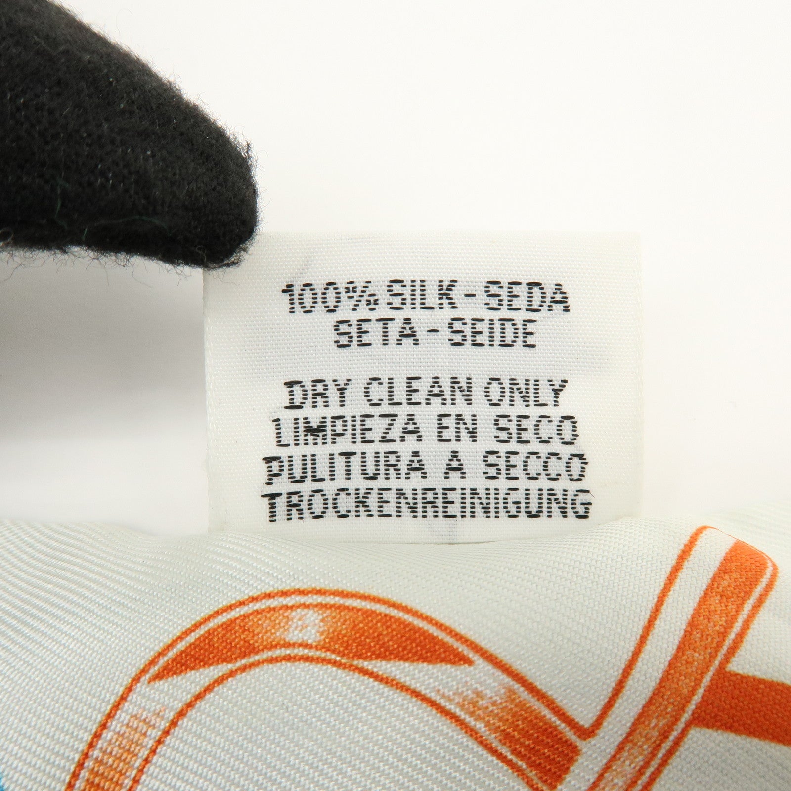 HERMES Twilly Silk 100% Scarf DO RE BOUCLES Green Ivory