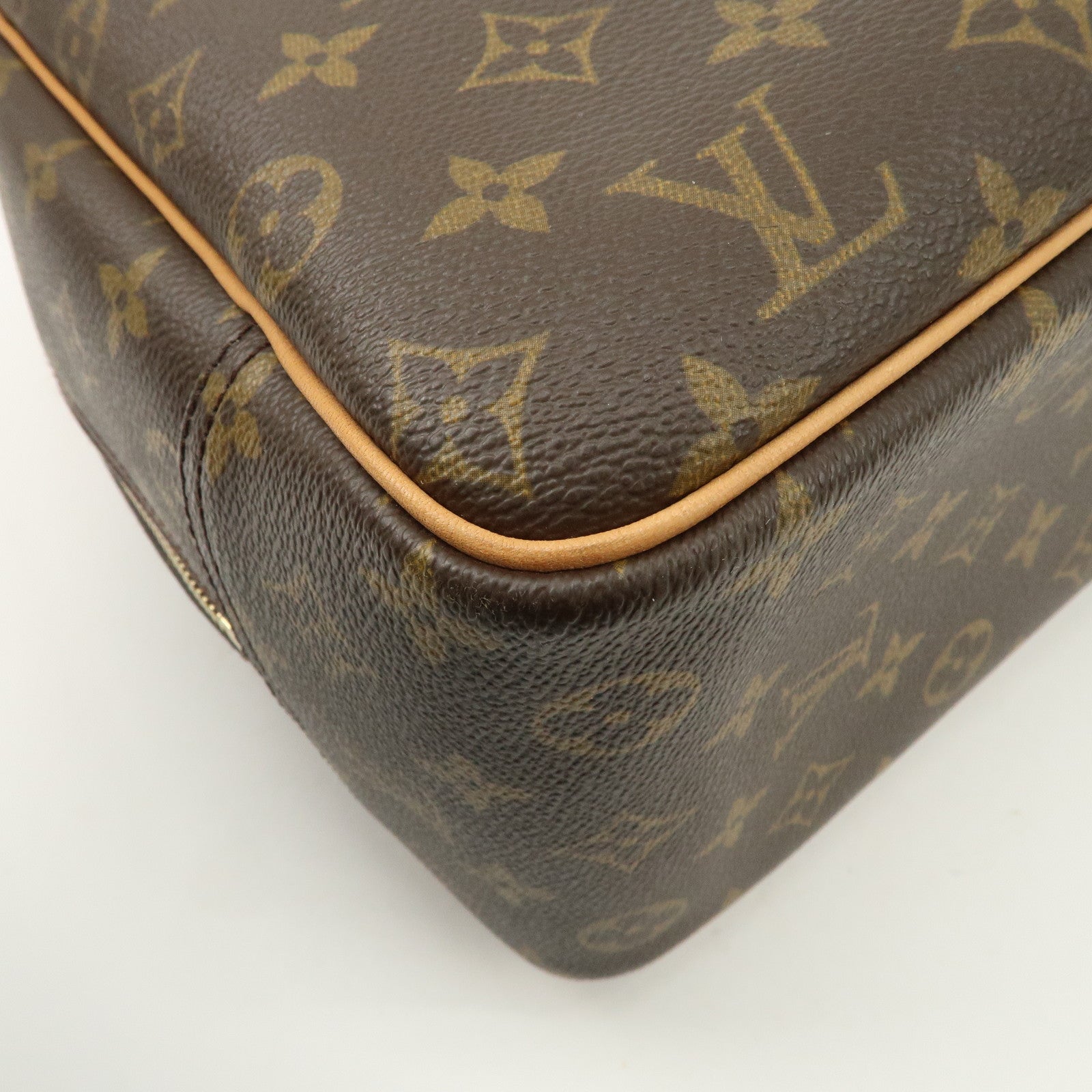 Louis Vuitton Monogram Deauville Hand Bag Brown M47270 Used