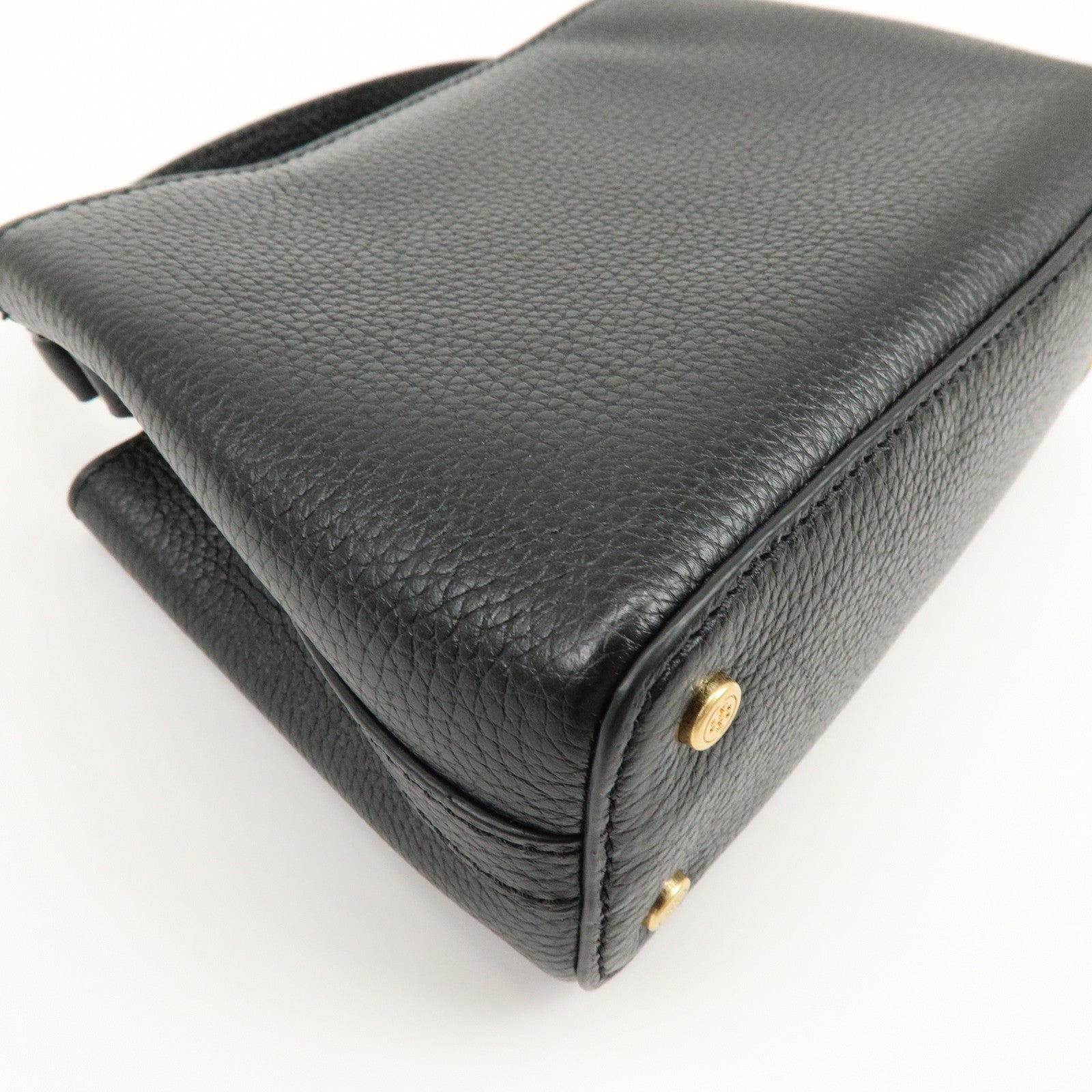 TORY BURCH Britten Micro Satchel Leather 2Way Bag Hand Bag Black