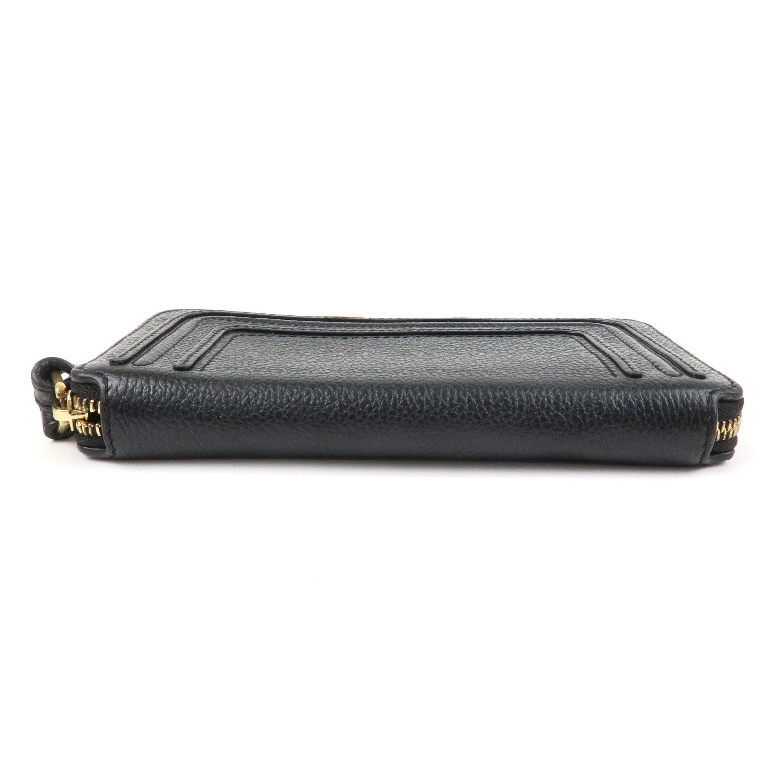 Chloe Marcie Leather Zippy Long Wallet Black