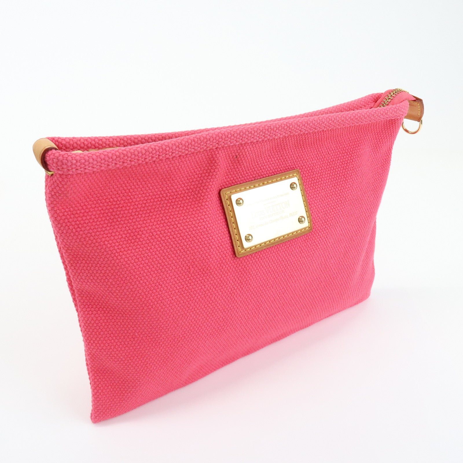 Louis Vuitton Antigua Canvas Pochette Plate GM M40065 Rose M40065