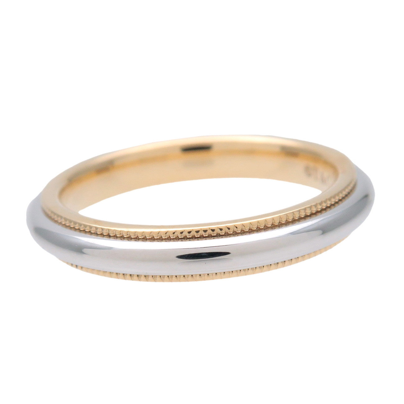 Tiffany & Co Milgrain Band Ring PT950 K18 750YG US4.5 HK9 EU48