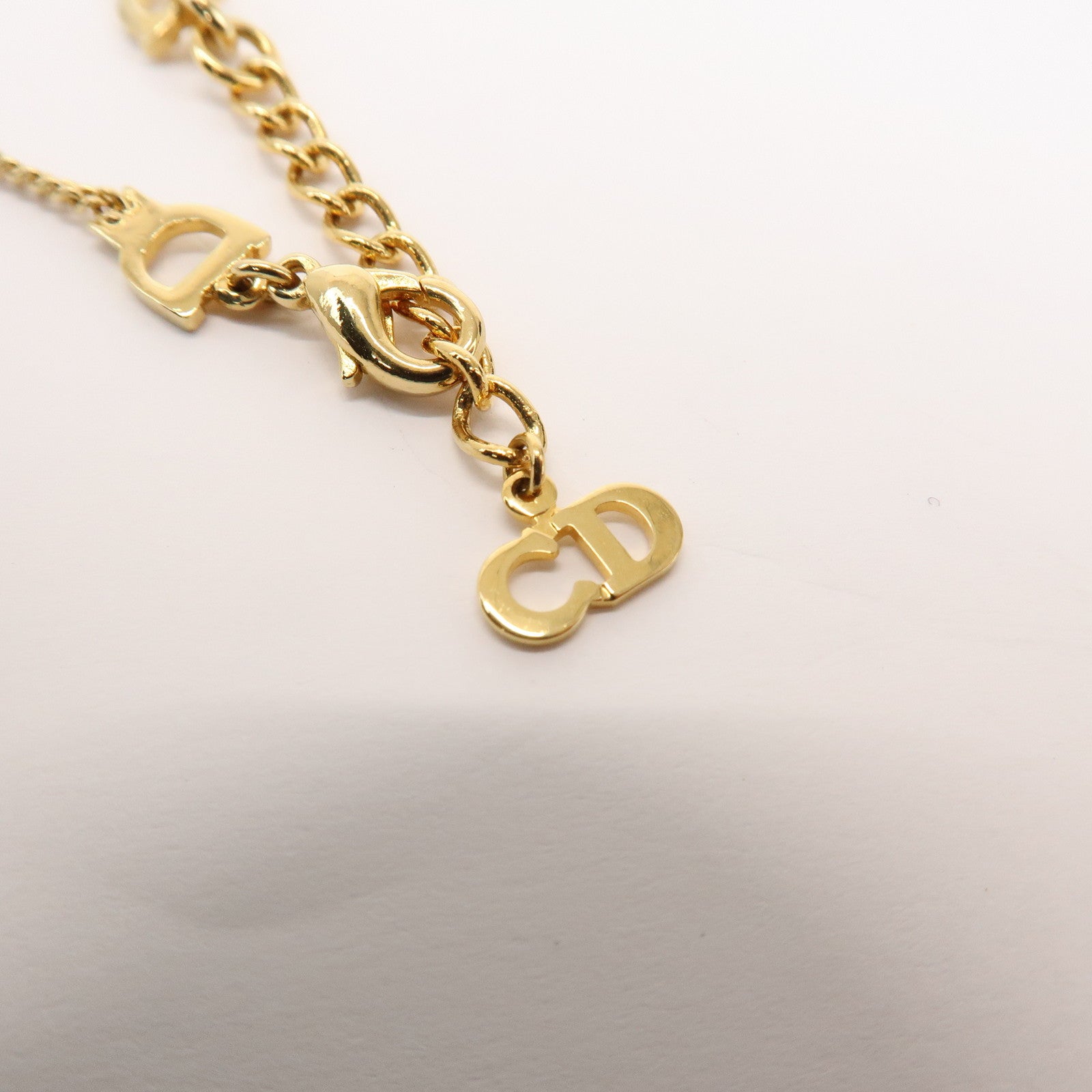 Christian Dior Logo D Motif Metal Bracelet Gold