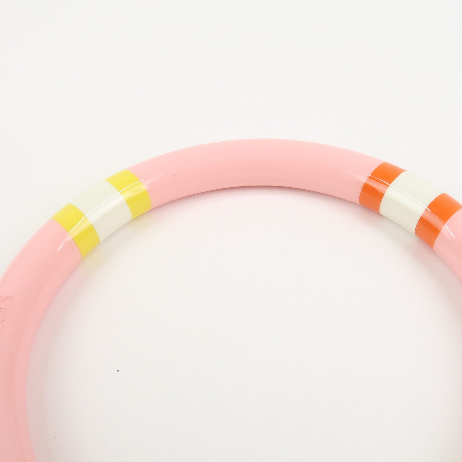 HERMES H Equipe PM Lacquered Wood Bracelet Bangle Pink