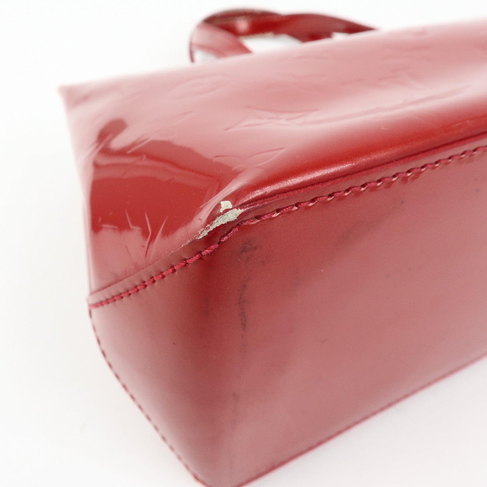 Louis Vuitton Monogram Vernis Wilshire PM Hand Bag Red M93642