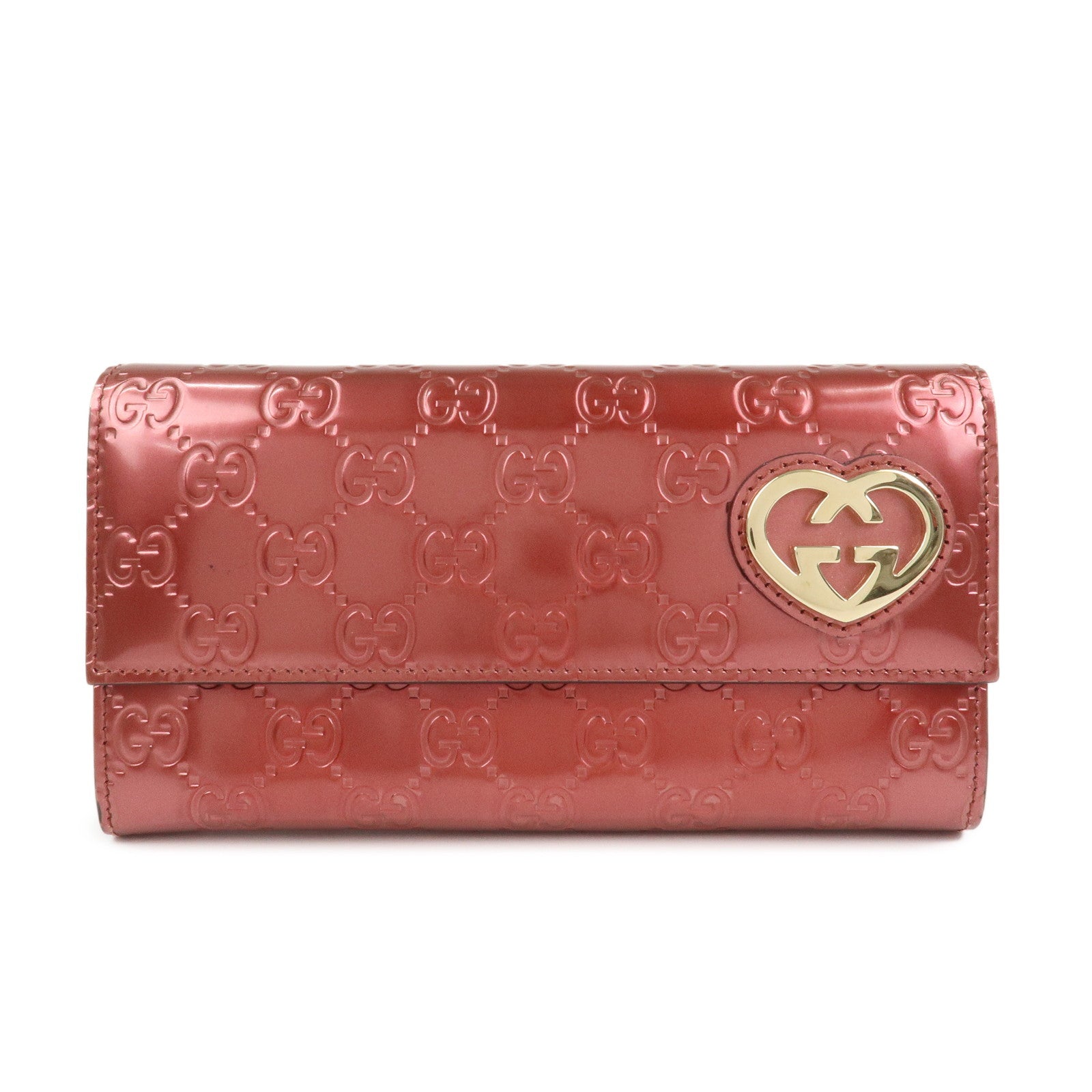 GUCCI Guccissima Interlocking G Lovely Heart Long Wallet 251861