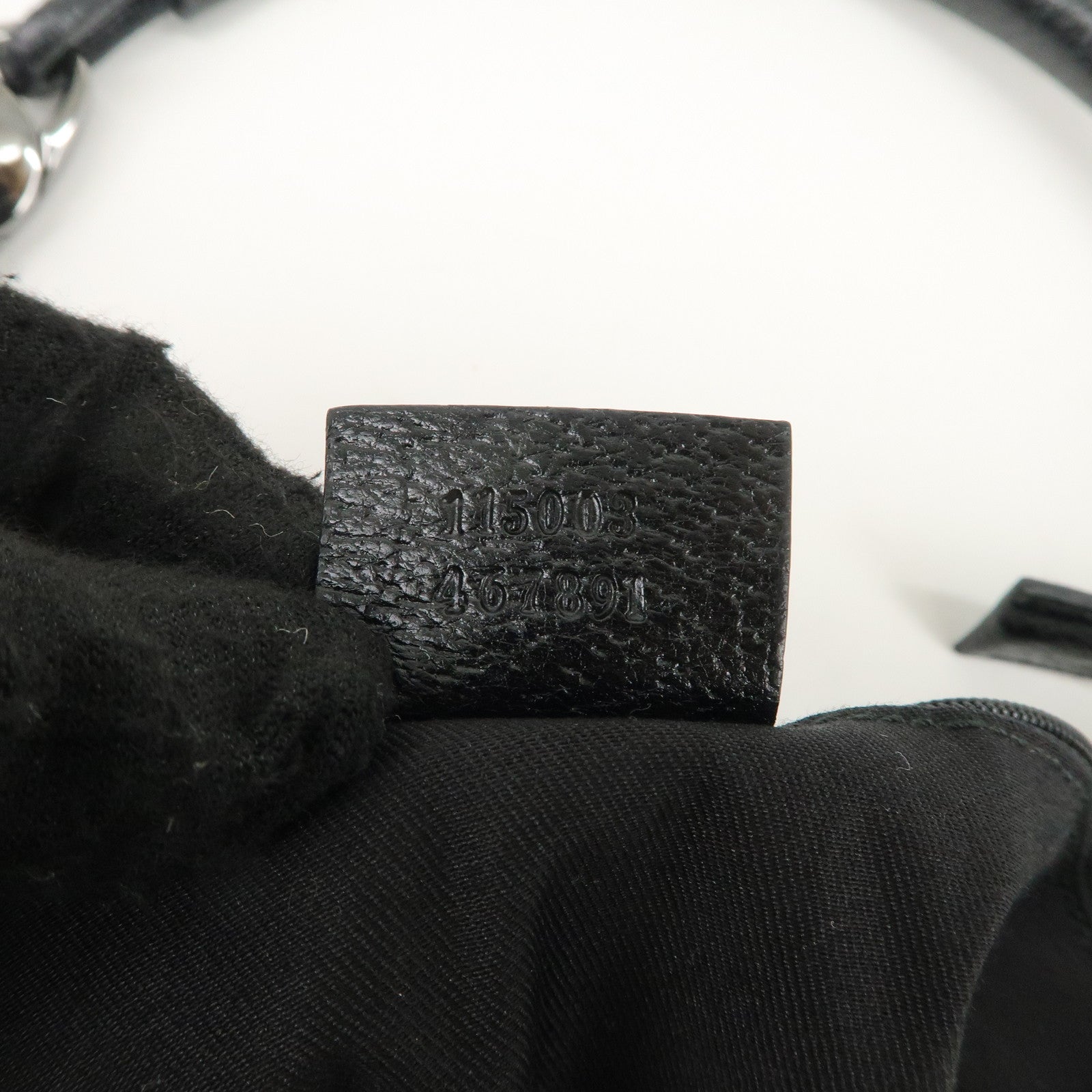 GUCCI GG Canvas Leather Shoulder Bag Hand Bag Black 115003 Used