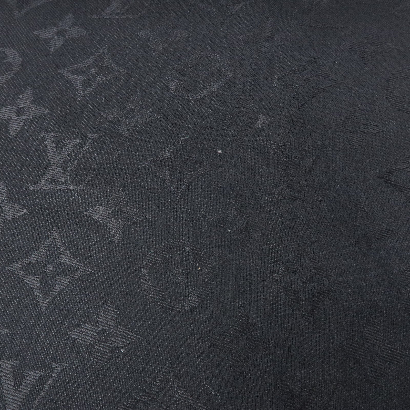 Louis Vuitton Monogram Silk Wool Shawl Scarf Black