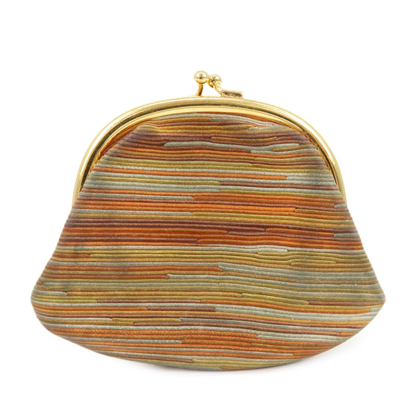 HERMES Emile Vibrato Coin Case Coin Purse □F Stamped Orange