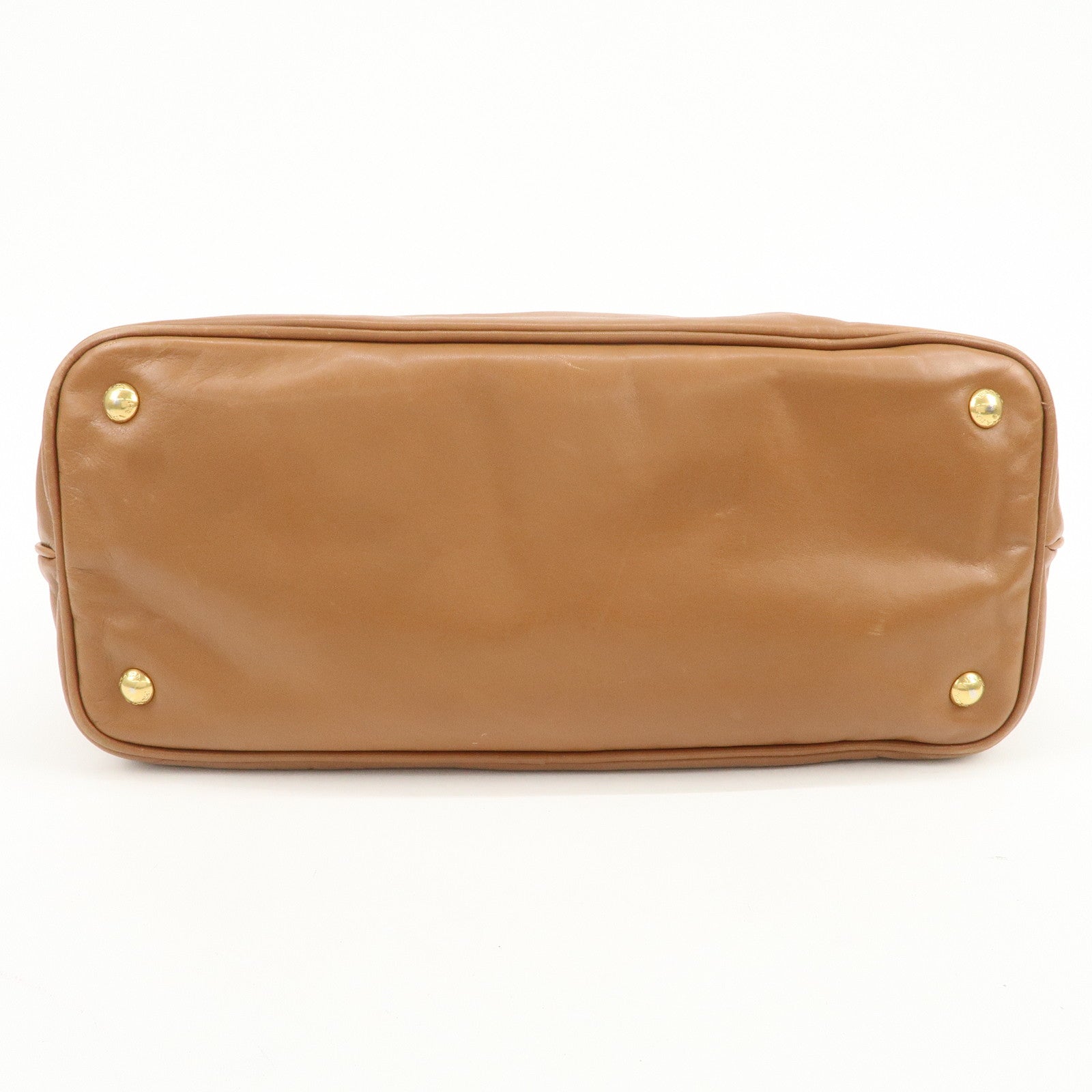 PRADA Calf Leather 2Way Bag Hand Bag Shoulder Bag Brown BN1902