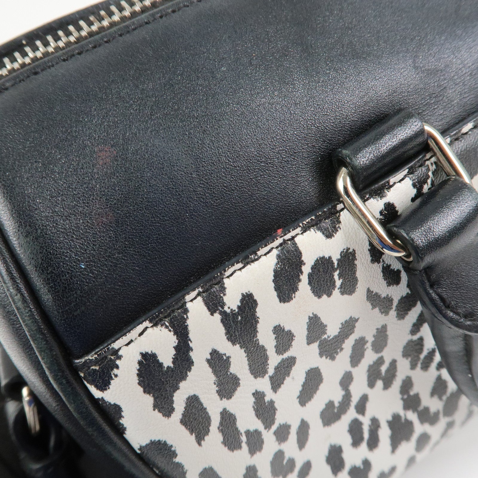 SAINT LAURENT PARIS Leather 2Way Bag Hand Shoulder Bag Leopard