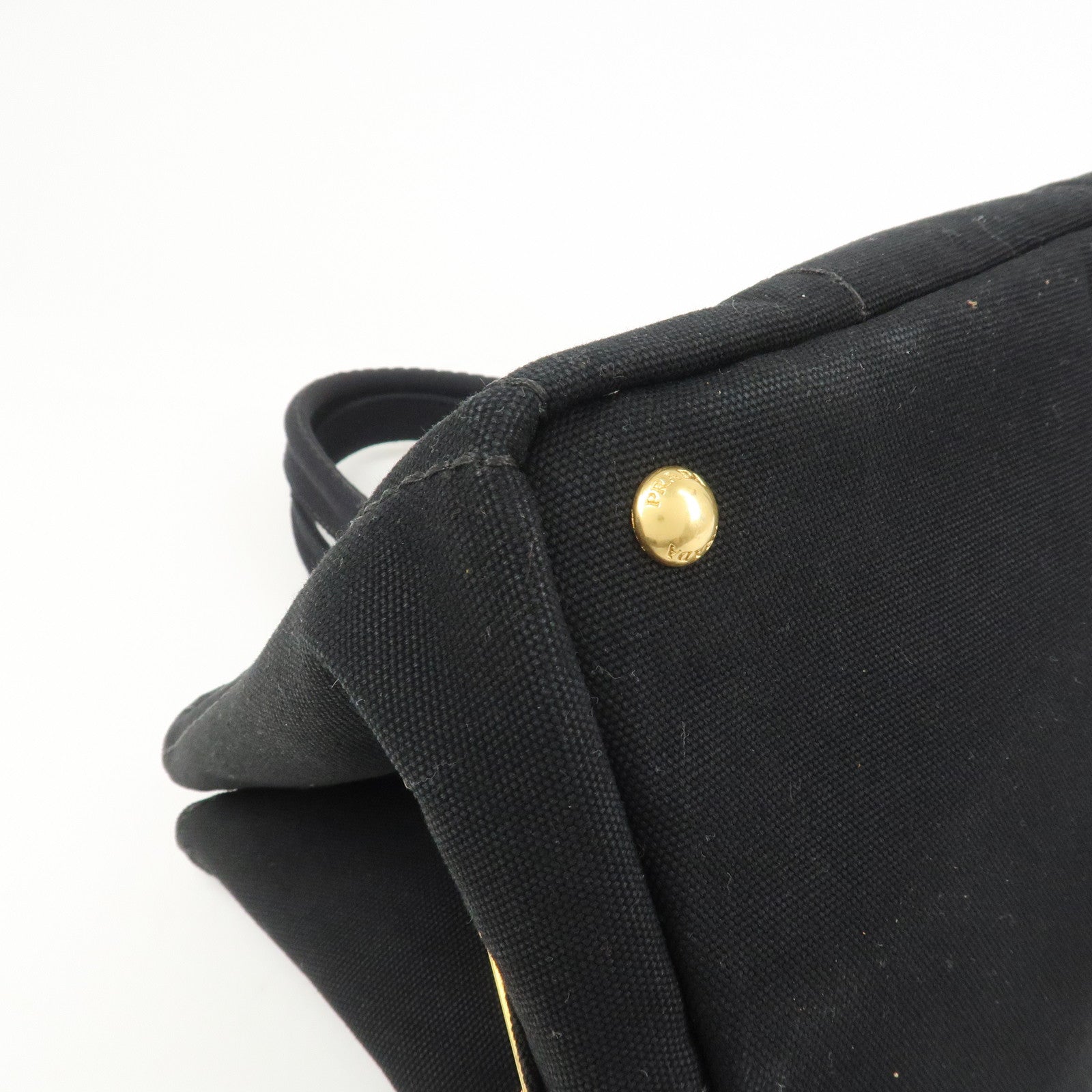 PRADA Logo Canapa Canvas Denim Tote Bag Hand Bag B1877B
