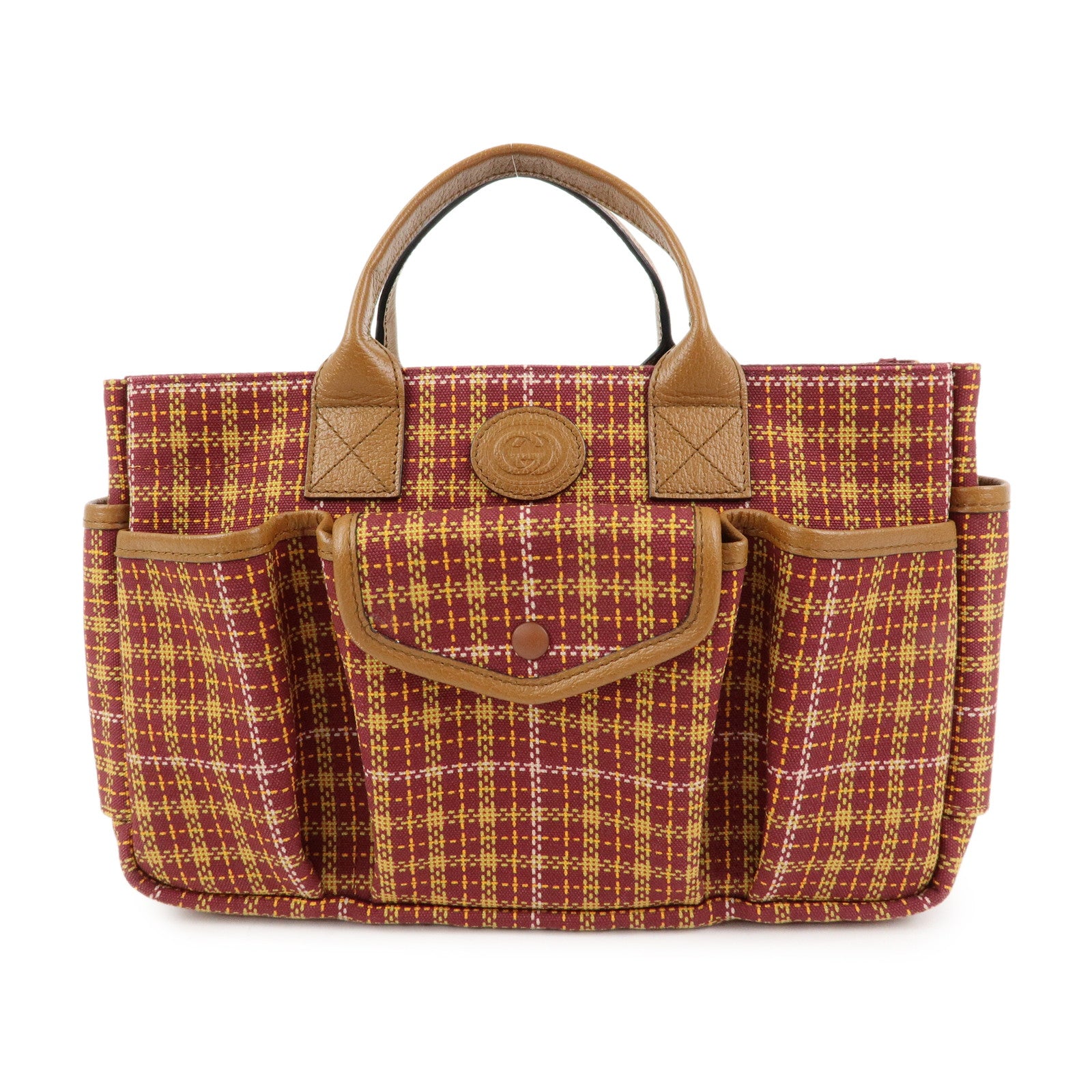 GUCCI Children’s Canvas Leather Tote Bag Bordeaux Brown 628150