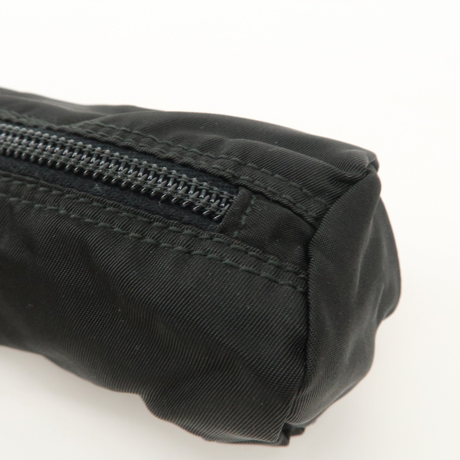 PRADA Set of 2 Nylon Leather Cosmetic Pouch Orange Black 1N0175 Used