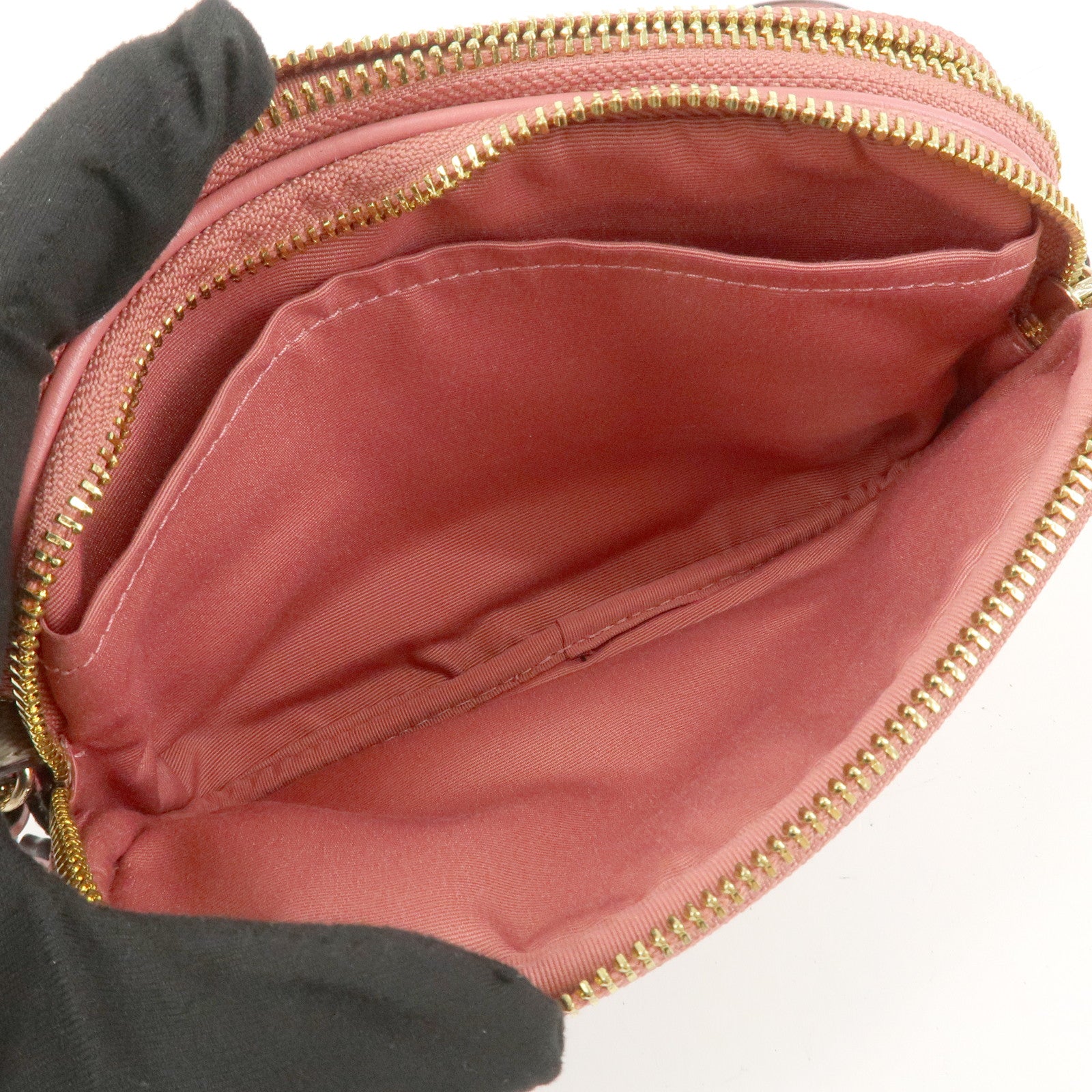 COACH Signature PVC Canvas Leather Shoulder Bag Beige Pink