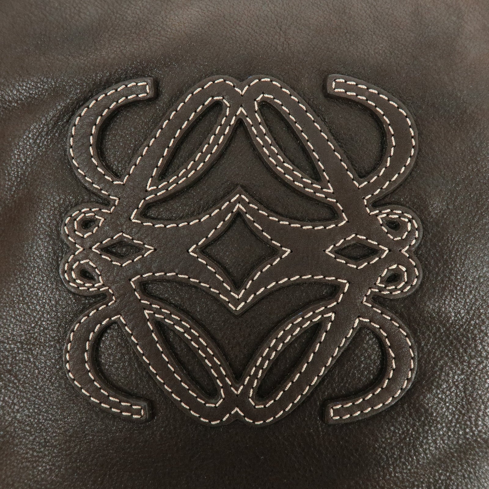 LOEWE Anagram Leather Shoulder Bag Crossbody Bag Brown