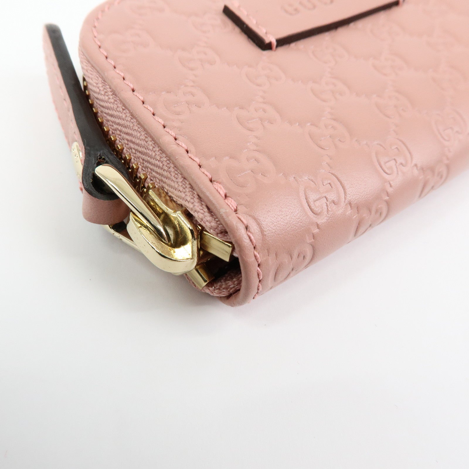 GUCCI Microguccissima Leather Coin Case Coin Purse Pink 449896