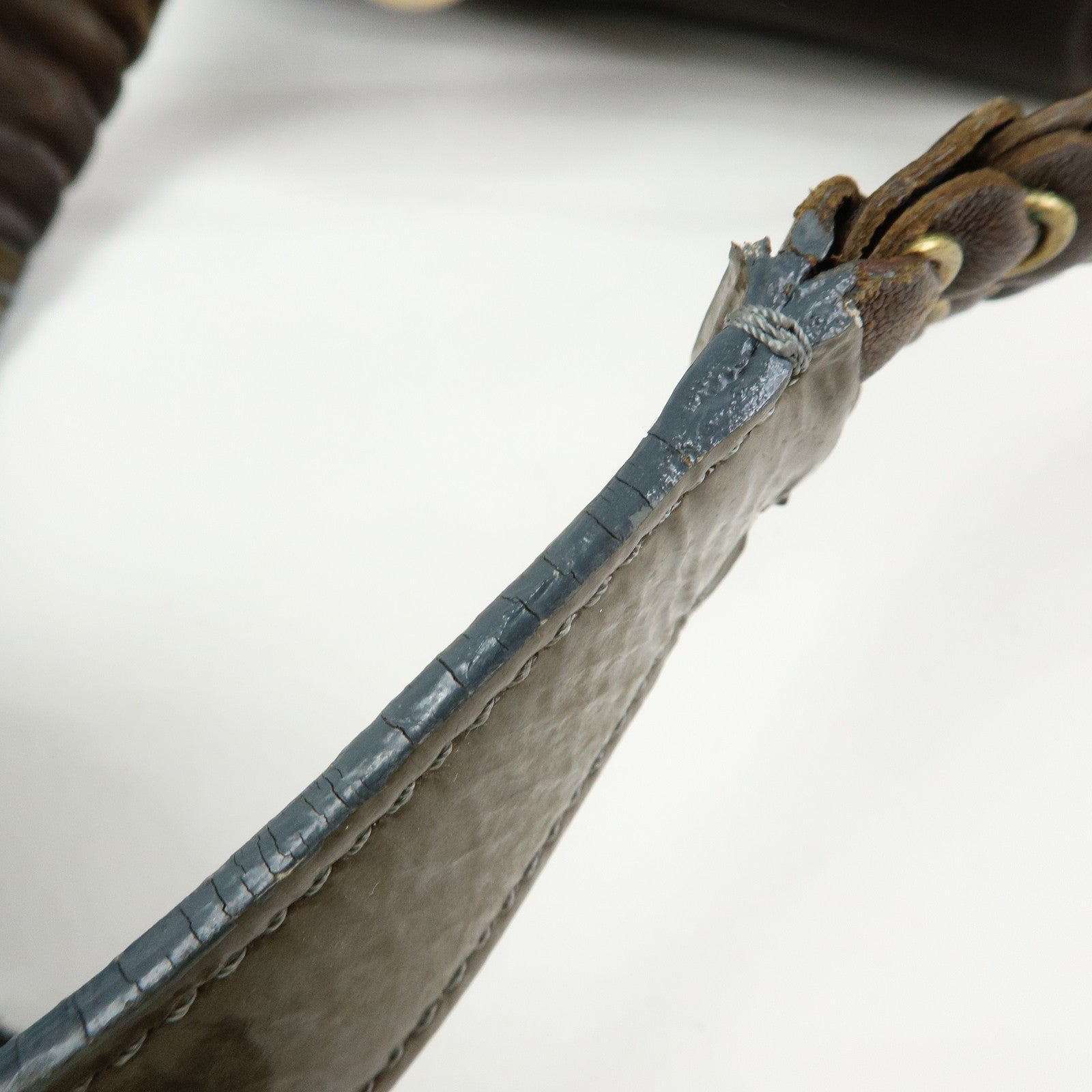 Chloe Leather Shoulder Bag Mini Boston Bag Brown