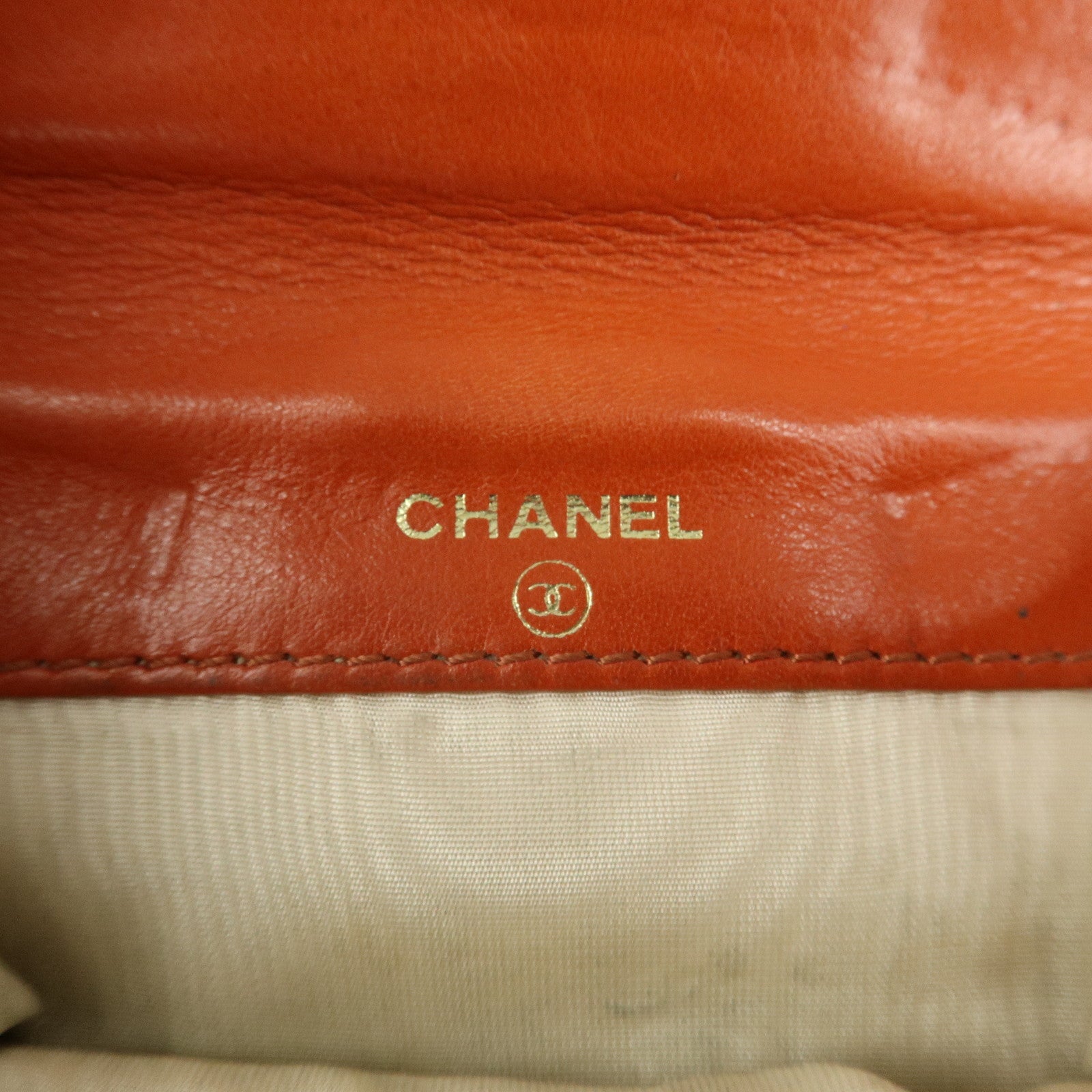 CHANEL COCO Mark Caviarskin Double Hook Bi-Fold Wallet A13496 Used