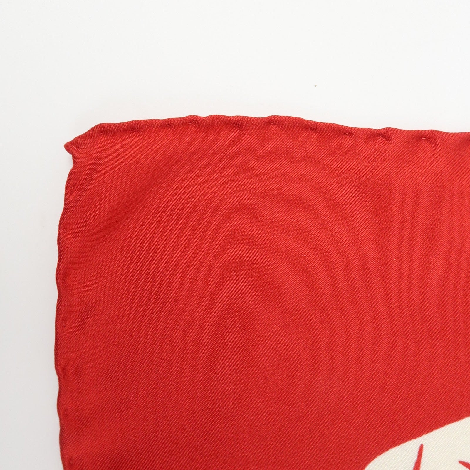 CHANEL Silk 100% Scarf Matelasse Bag Motif Red White