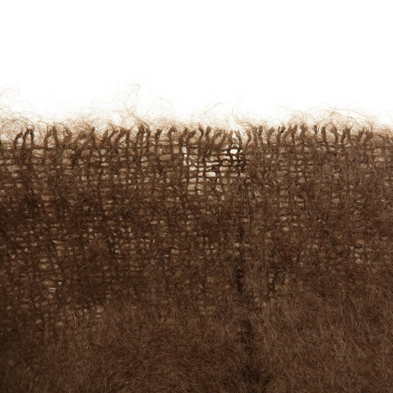 LOEWE Anagram Mohair Wool Scarf Shawl Brown Light Brown