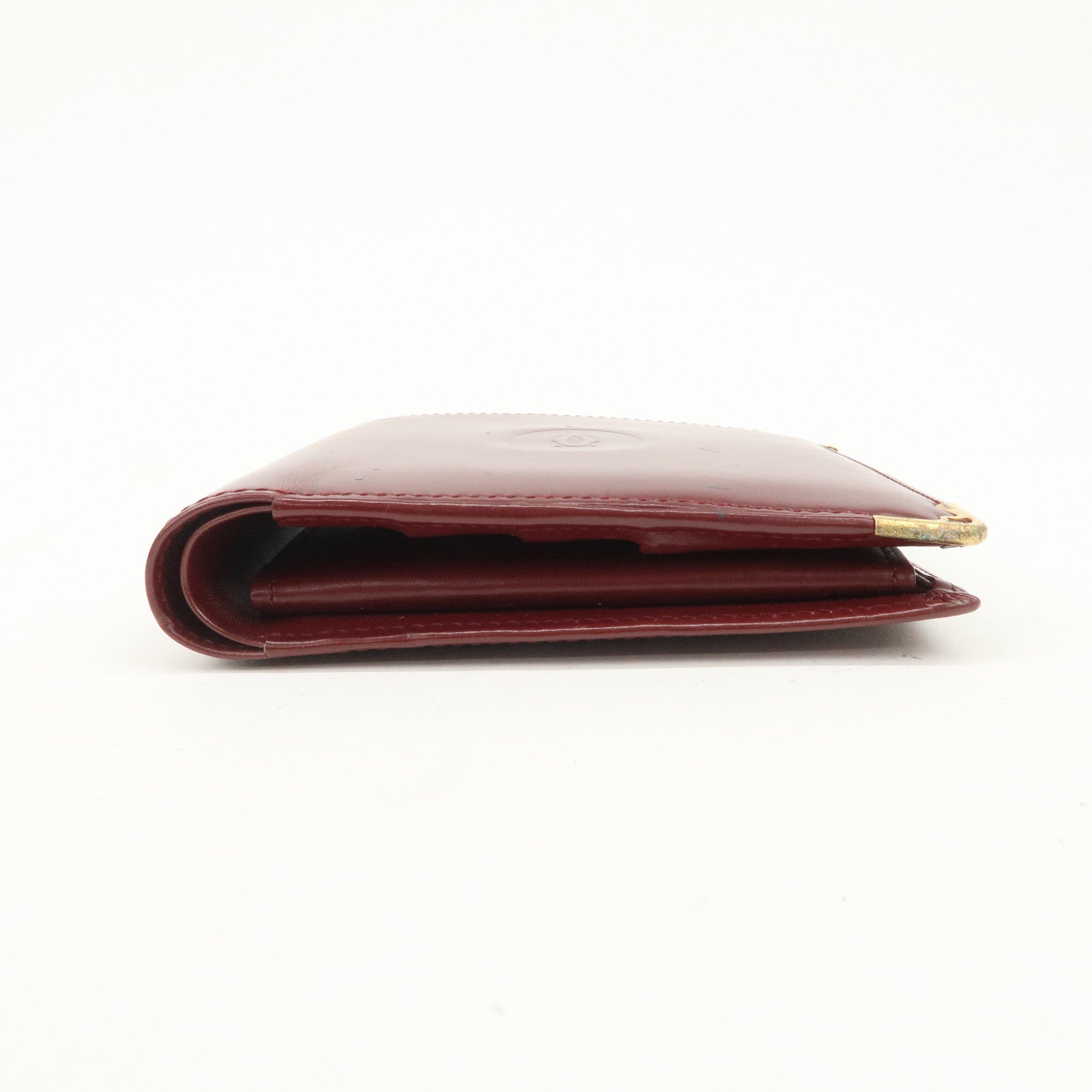 Cartier Must de Cartier Logo Leather Compact Wallet Bordeaux