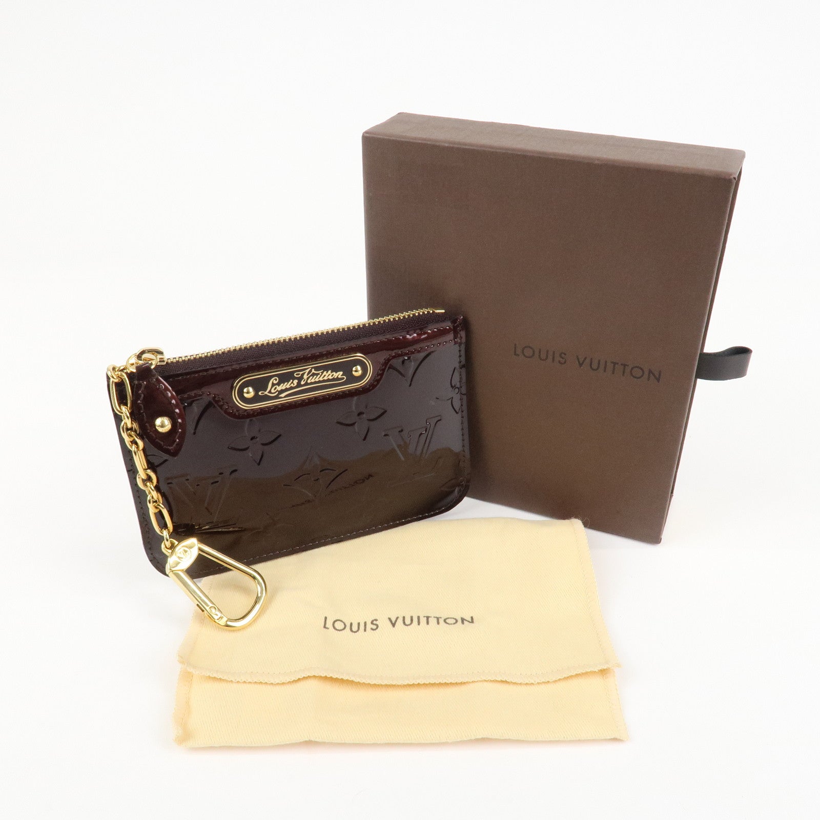 UsedLouis Vuitton Vernis Pochette Cles Coin Case Amarante M93557